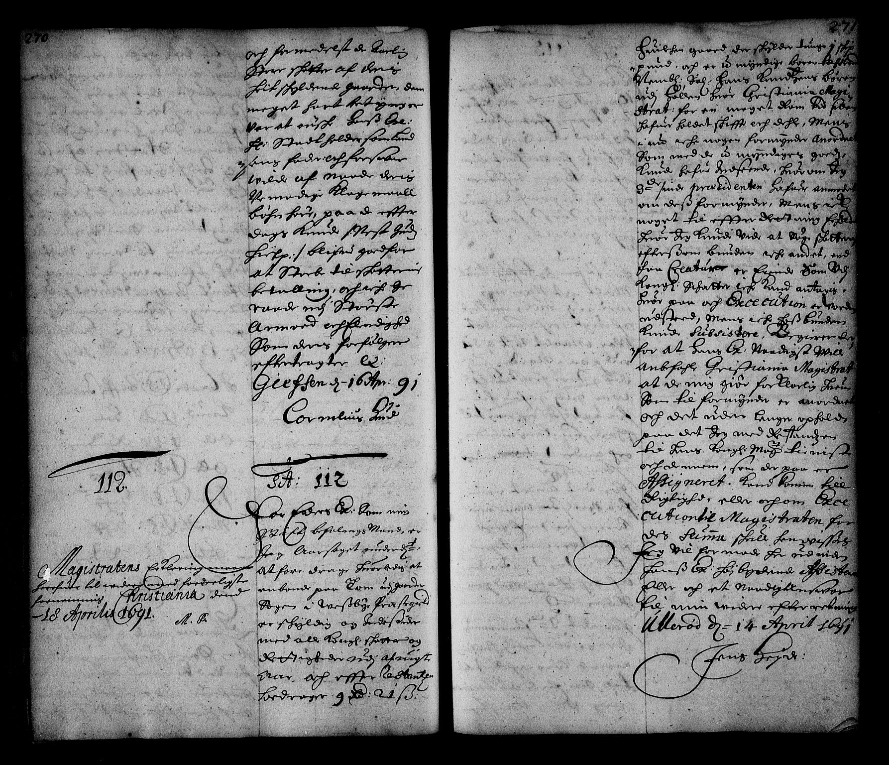 Stattholderembetet 1572-1771, AV/RA-EA-2870/Ae/L0008: Supplikasjons- og resolusjonsprotokoll, 1691, p. 270-271