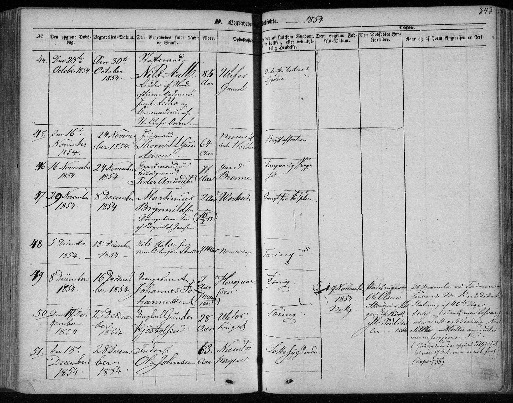 Holla kirkebøker, AV/SAKO-A-272/F/Fa/L0005: Parish register (official) no. 5, 1849-1860, p. 343