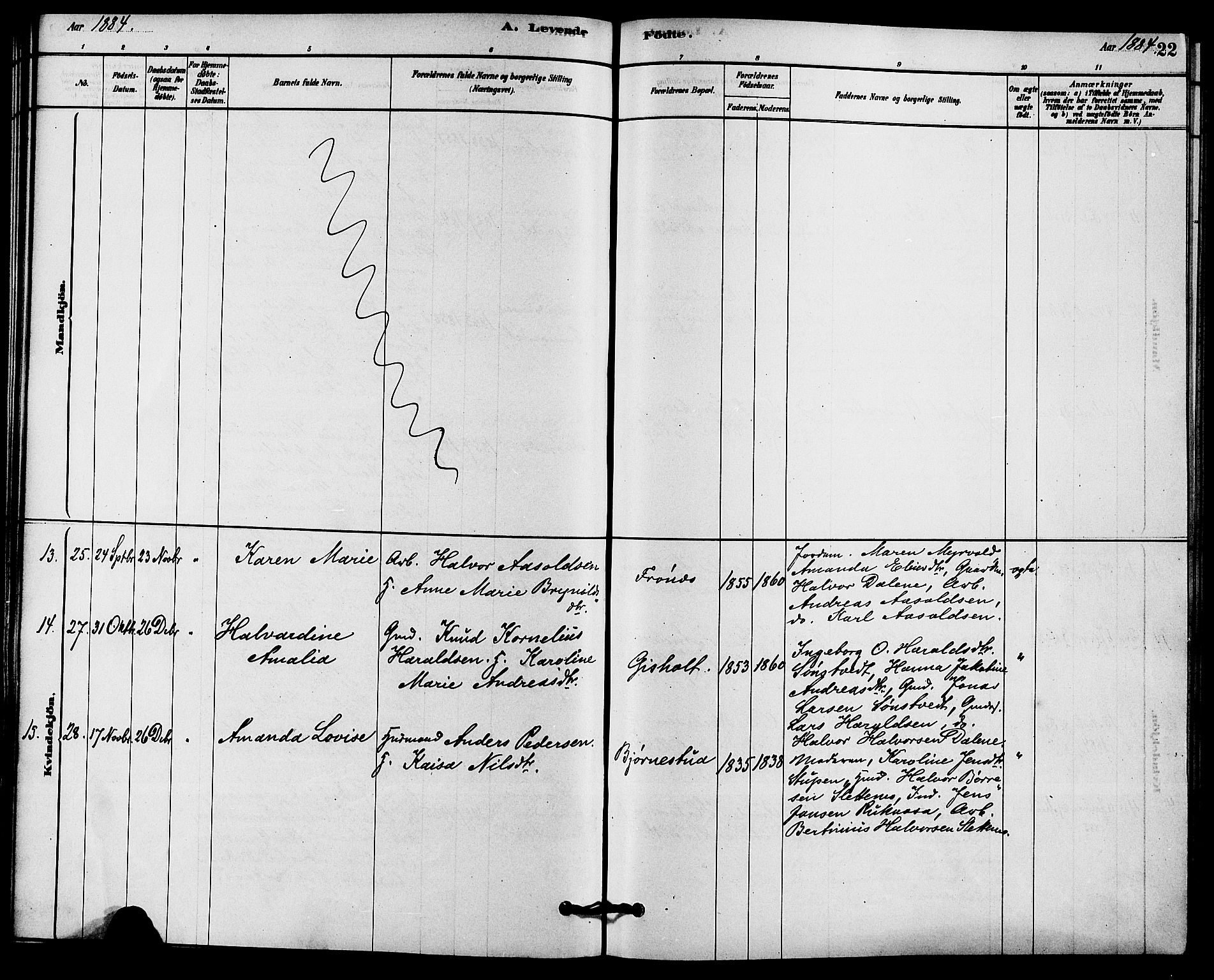 Solum kirkebøker, SAKO/A-306/F/Fc/L0001: Parish register (official) no. III 1, 1877-1891, p. 22