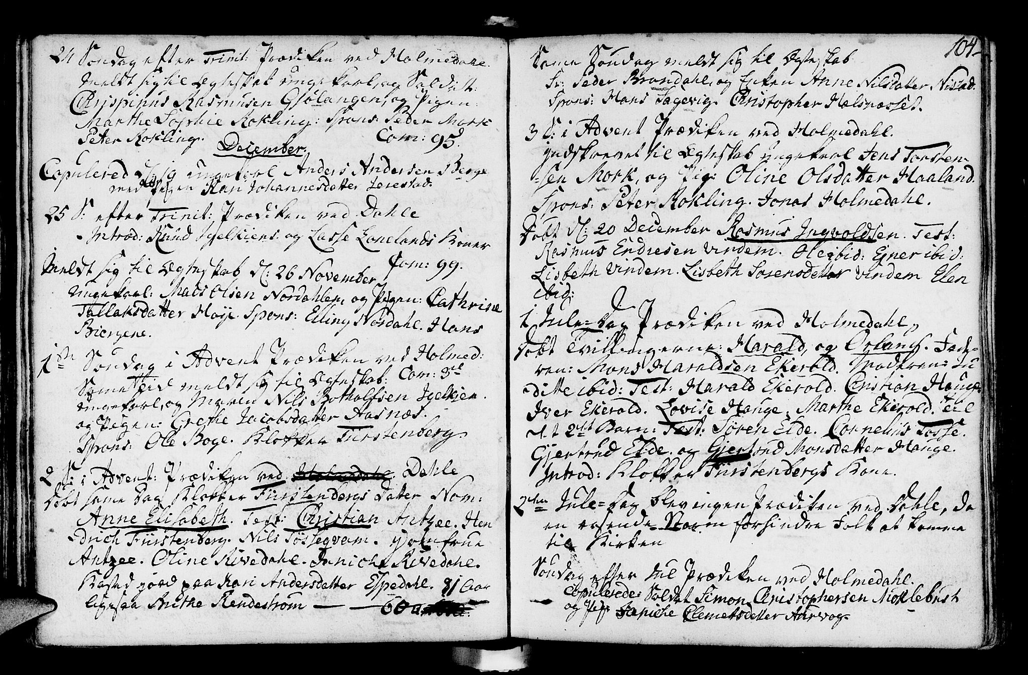 Fjaler sokneprestembete, SAB/A-79801/H/Haa/Haaa/L0003: Parish register (official) no. A 3, 1799-1814, p. 104