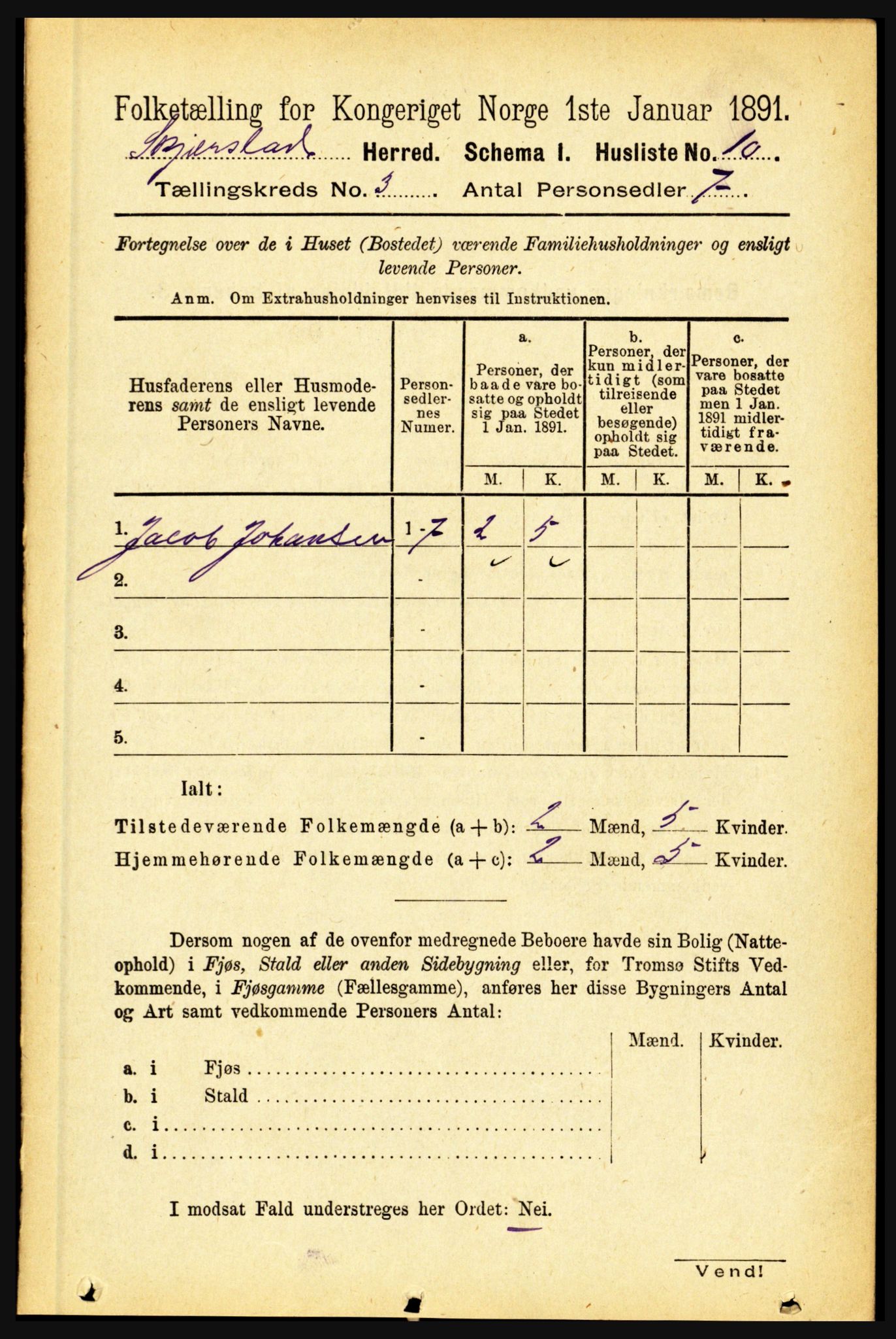 RA, 1891 census for 1842 Skjerstad, 1891, p. 699