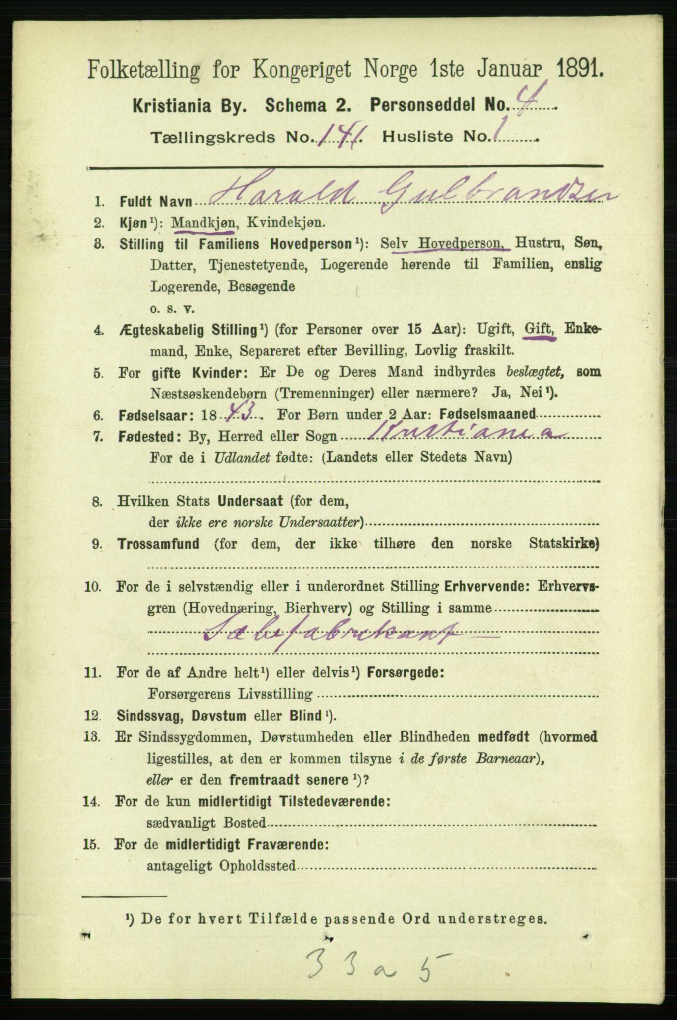 RA, 1891 census for 0301 Kristiania, 1891, p. 77971