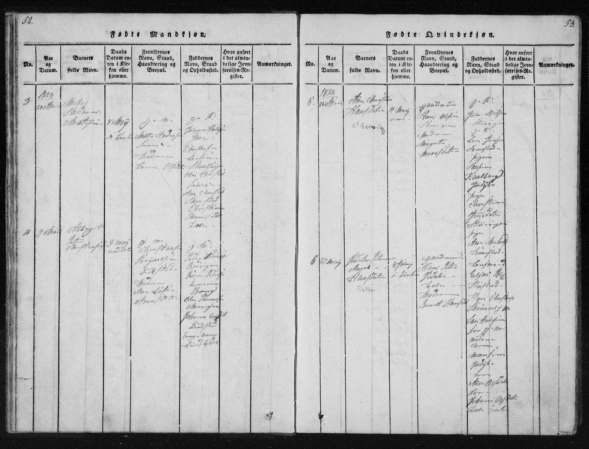 Ministerialprotokoller, klokkerbøker og fødselsregistre - Nordland, AV/SAT-A-1459/805/L0096: Parish register (official) no. 805A03, 1820-1837, p. 52-53
