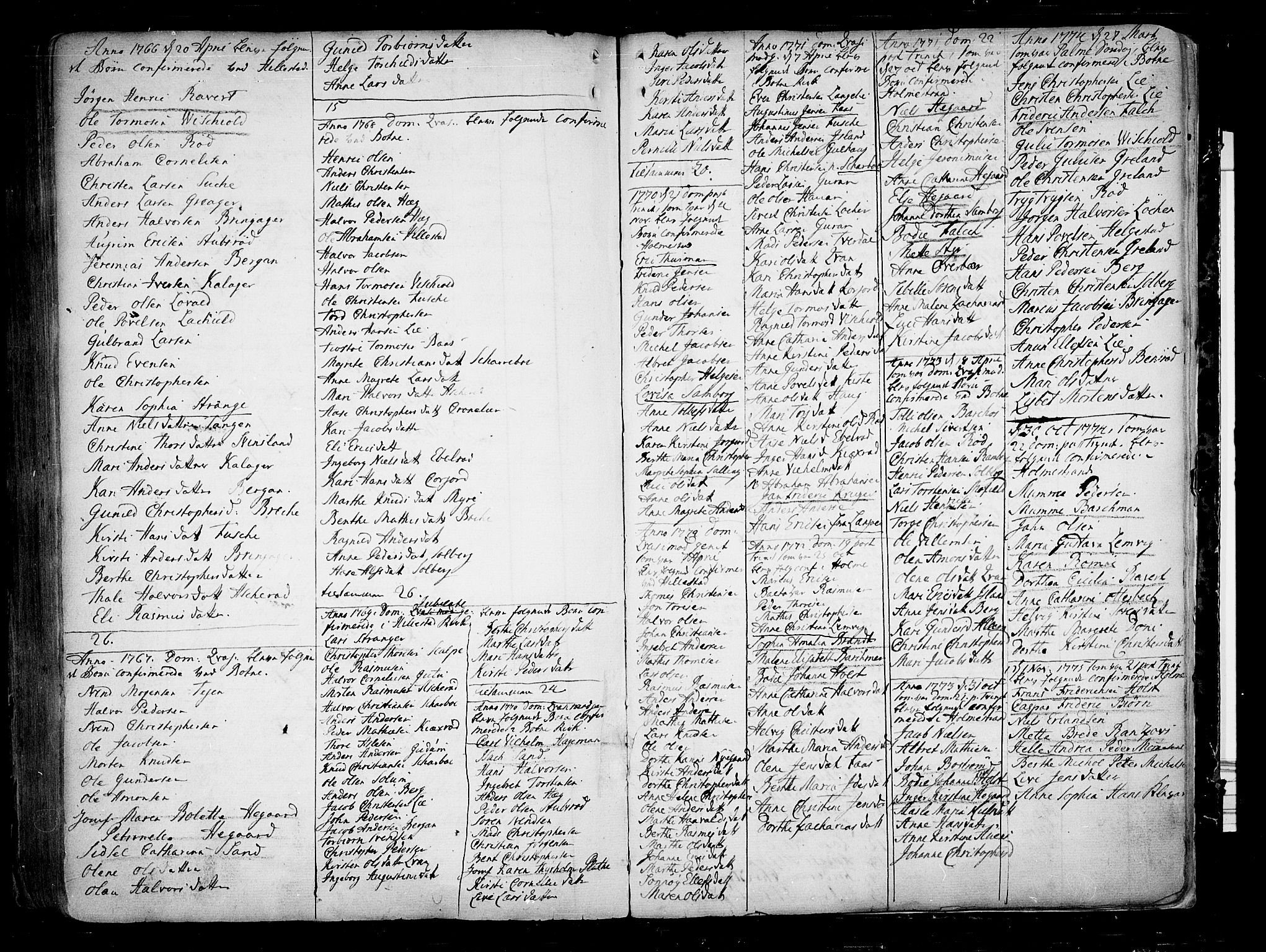 Botne kirkebøker, SAKO/A-340/F/Fa/L0001a: Parish register (official) no. I 1A, 1707-1778, p. 344-345