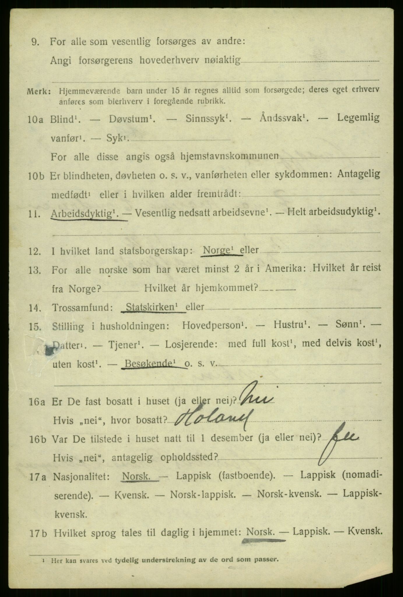 SATØ, 1920 census for Kvæfjord, 1920, p. 1394