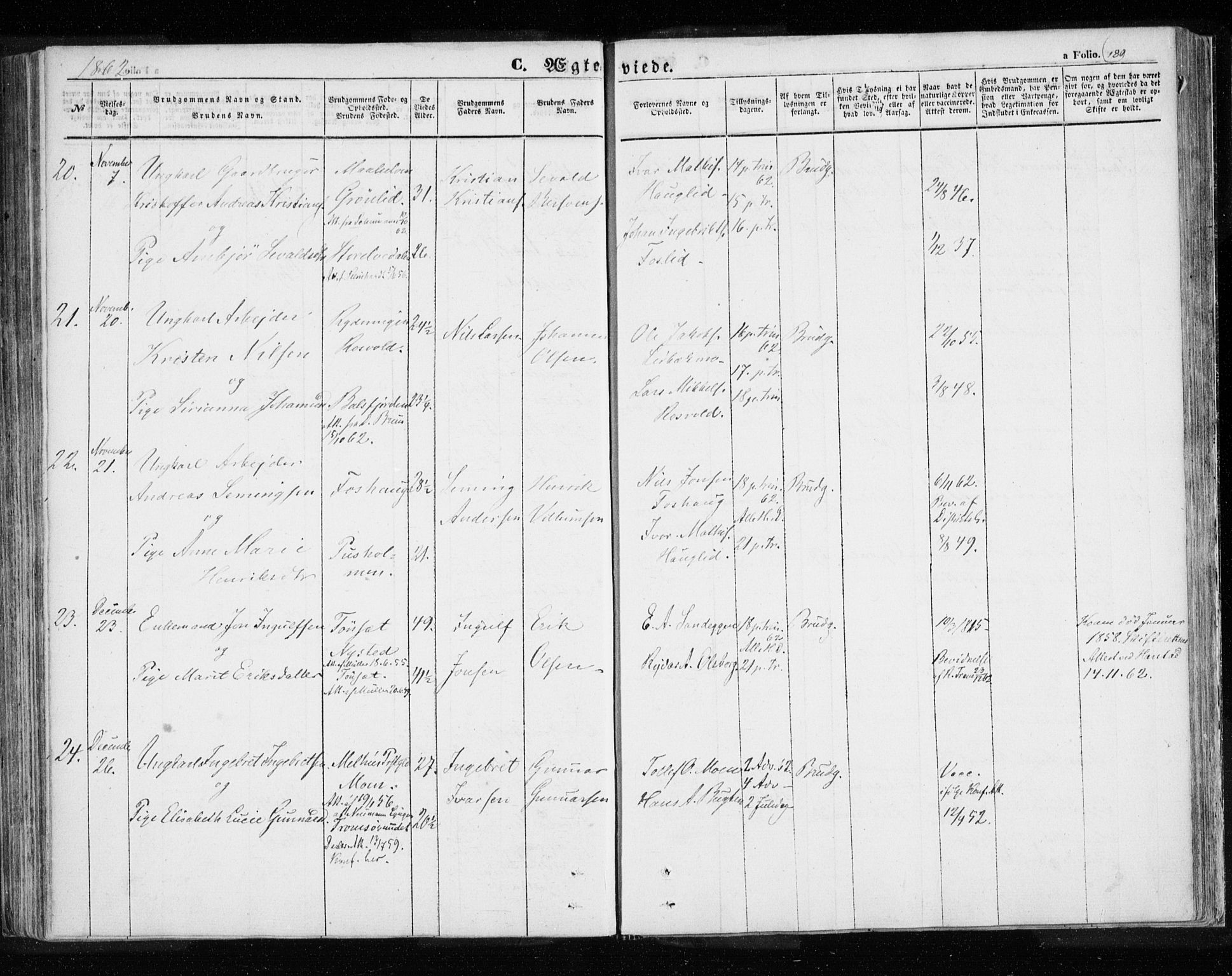 Målselv sokneprestembete, SATØ/S-1311/G/Ga/Gaa/L0003kirke: Parish register (official) no. 3, 1853-1863, p. 189