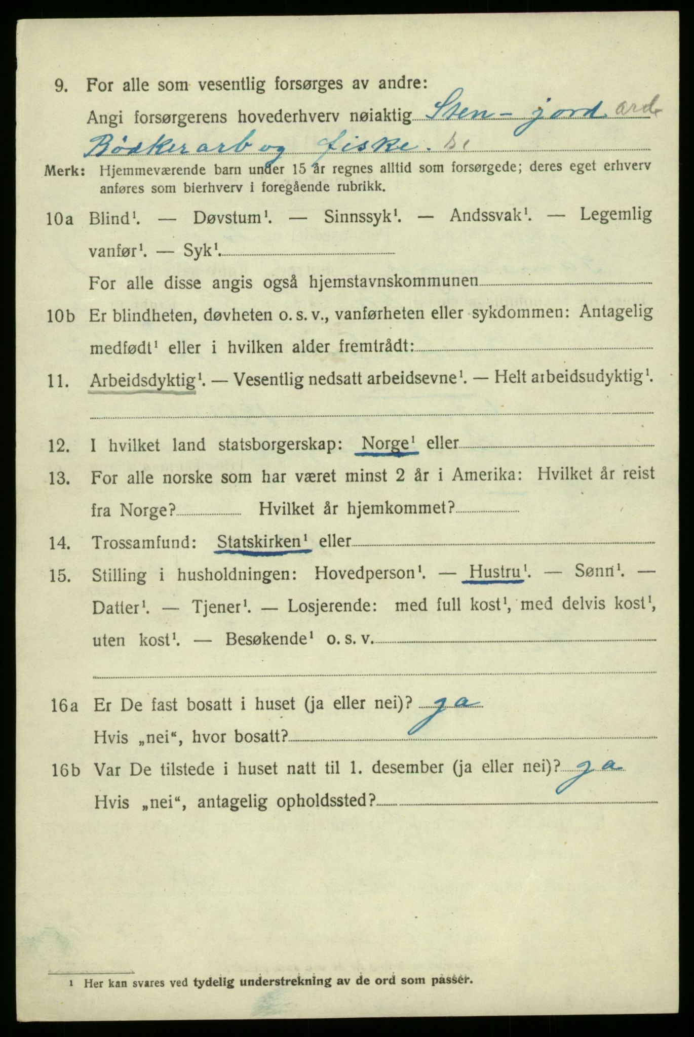 SAB, 1920 census for Samnanger, 1920, p. 1098