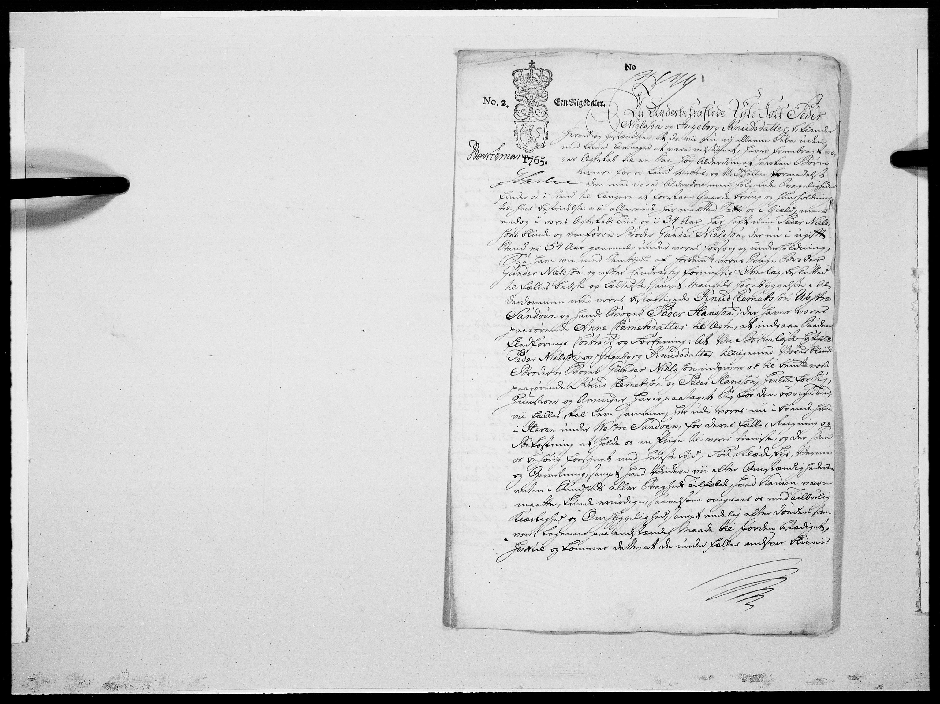 Danske Kanselli 1572-1799, RA/EA-3023/F/Fc/Fcc/Fcca/L0191: Norske innlegg 1572-1799, 1765, p. 482