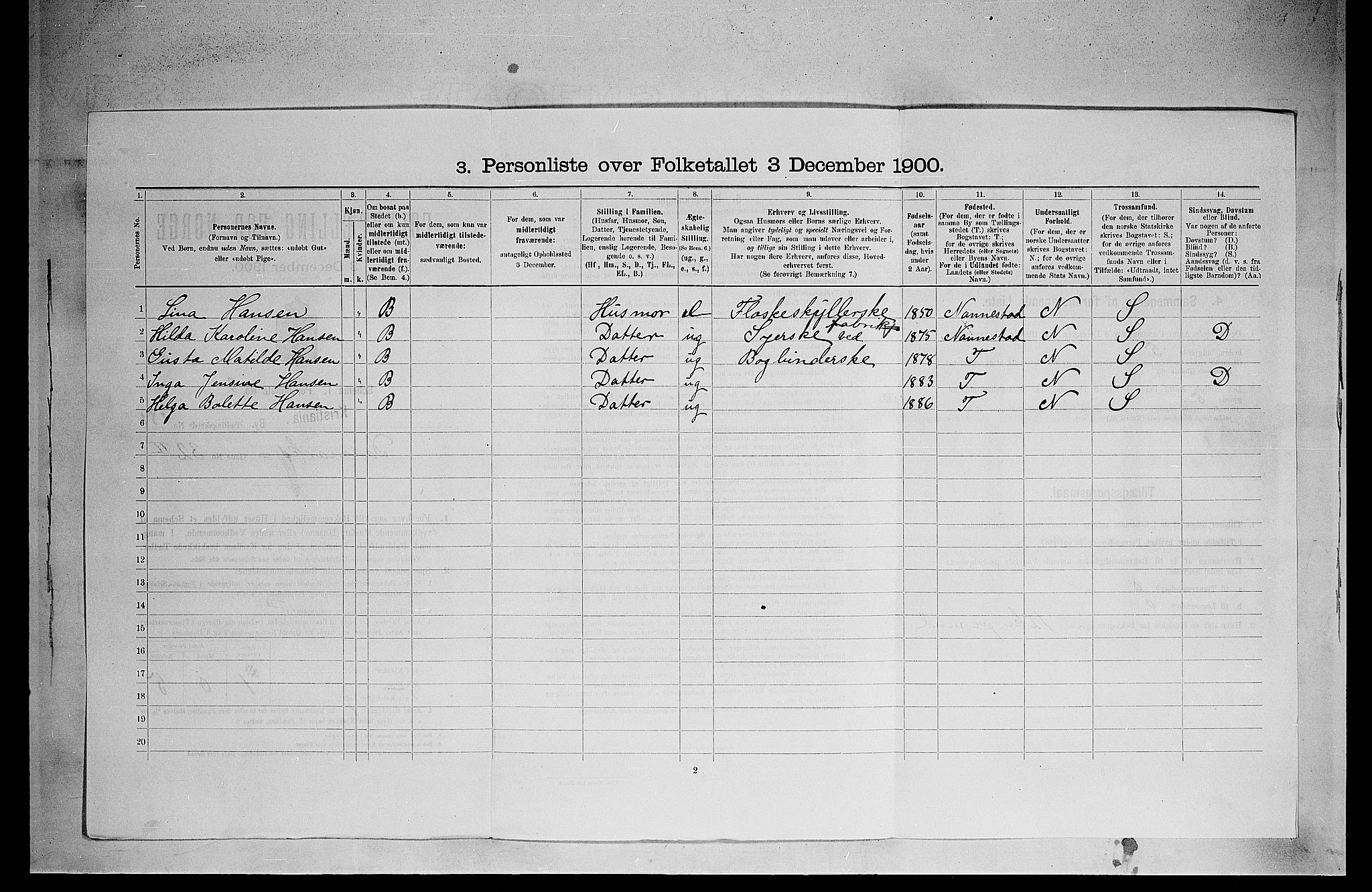 SAO, 1900 census for Kristiania, 1900, p. 15197