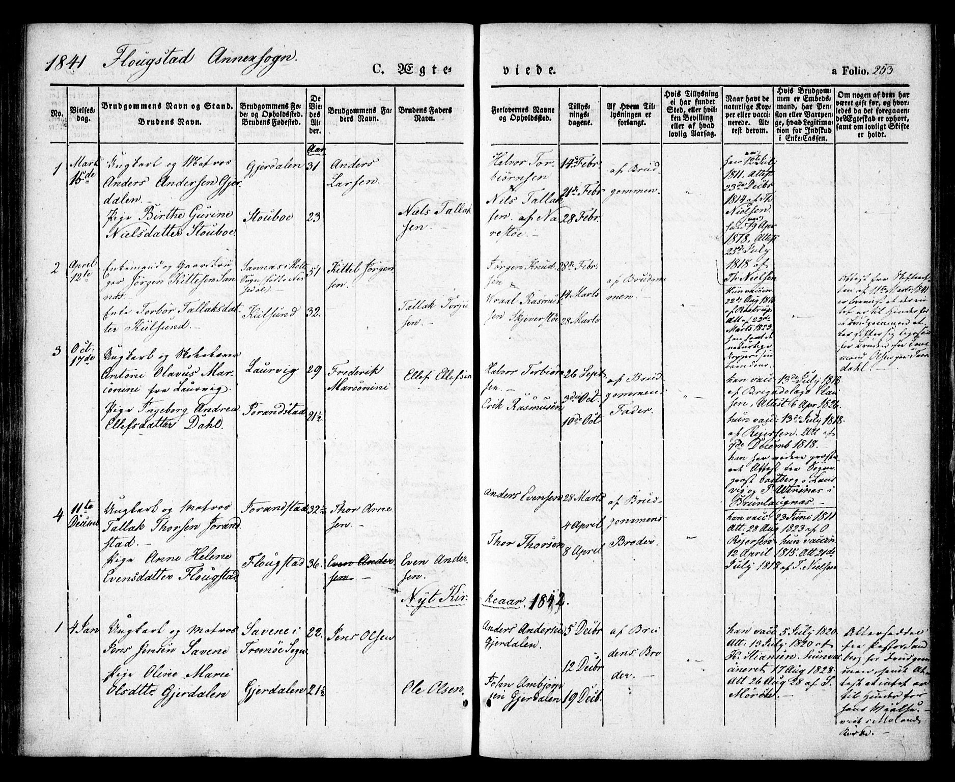 Dypvåg sokneprestkontor, SAK/1111-0007/F/Fa/Faa/L0005: Parish register (official) no. A 5, 1841-1854, p. 253