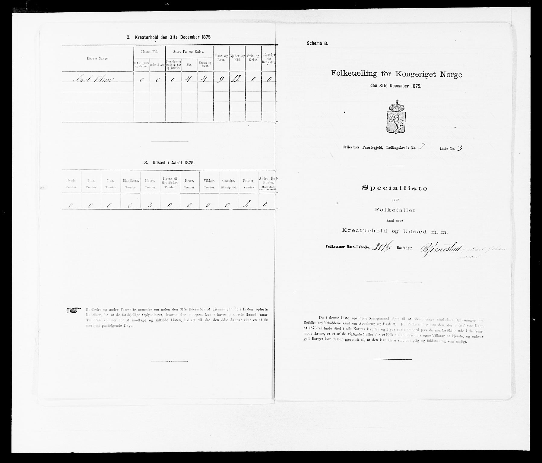 SAB, 1875 census for 1413P Hyllestad, 1875, p. 157