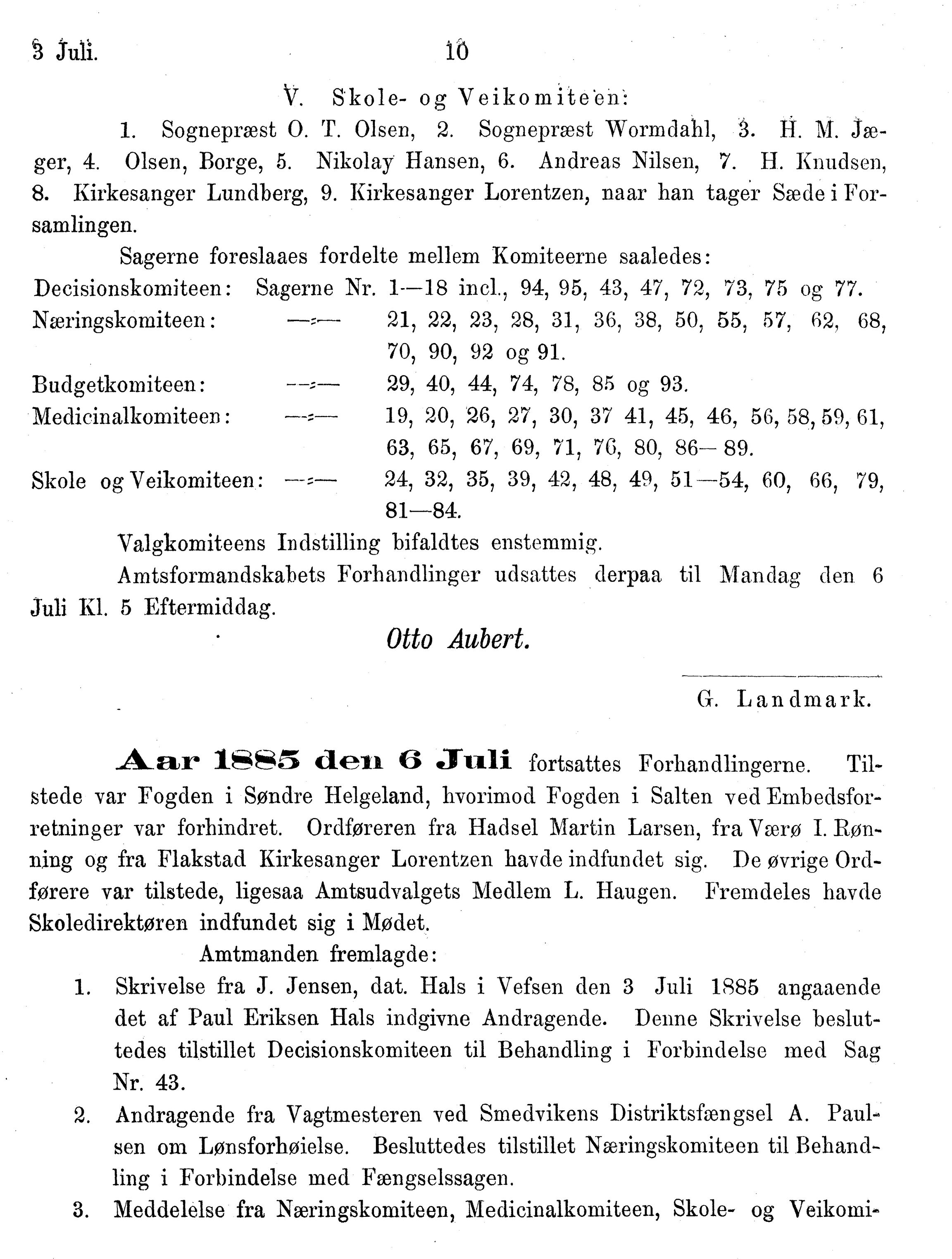 Nordland Fylkeskommune. Fylkestinget, AIN/NFK-17/176/A/Ac/L0014: Fylkestingsforhandlinger 1881-1885, 1881-1885, p. 10