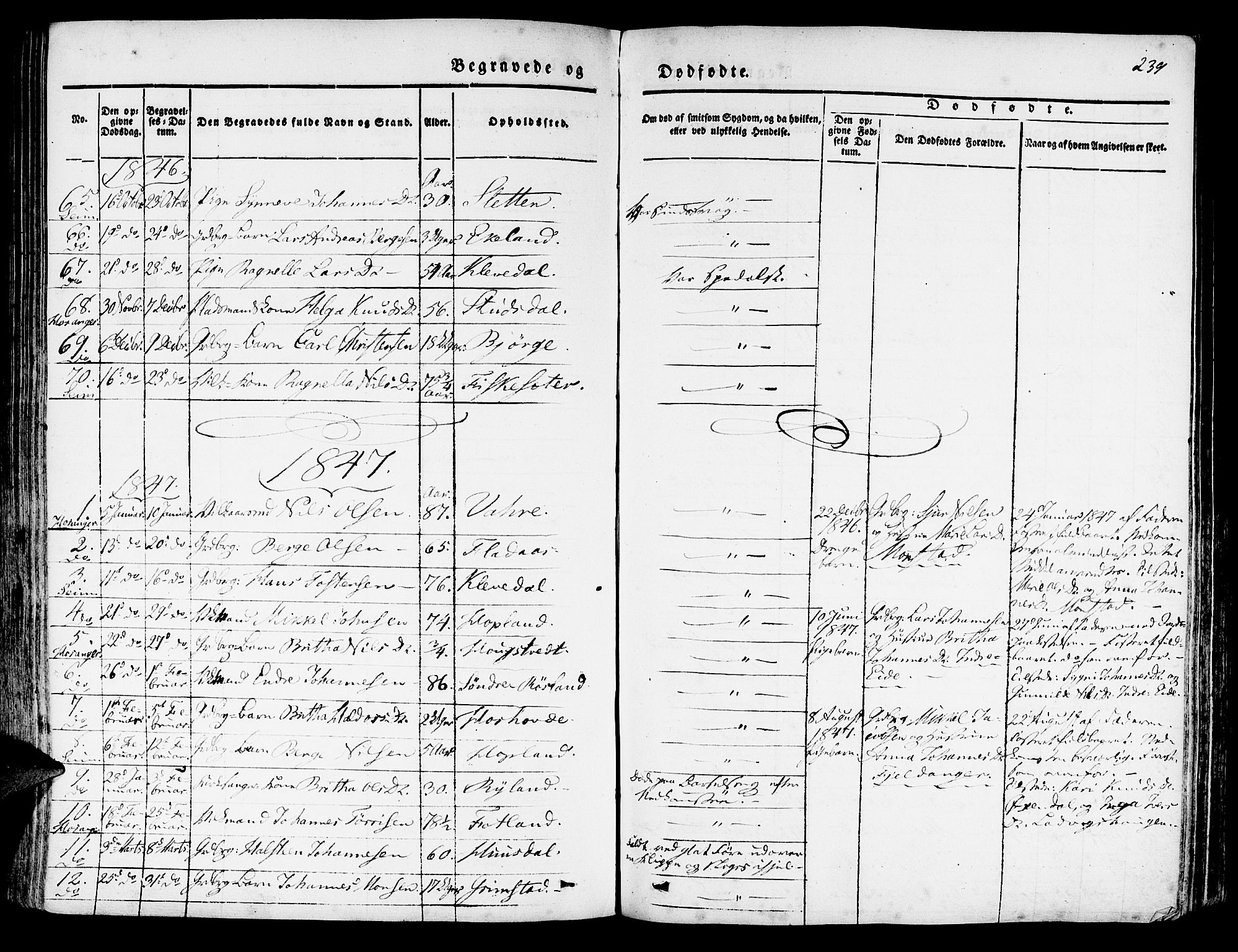 Hosanger sokneprestembete, SAB/A-75801/H/Haa: Parish register (official) no. A 7, 1835-1848, p. 239