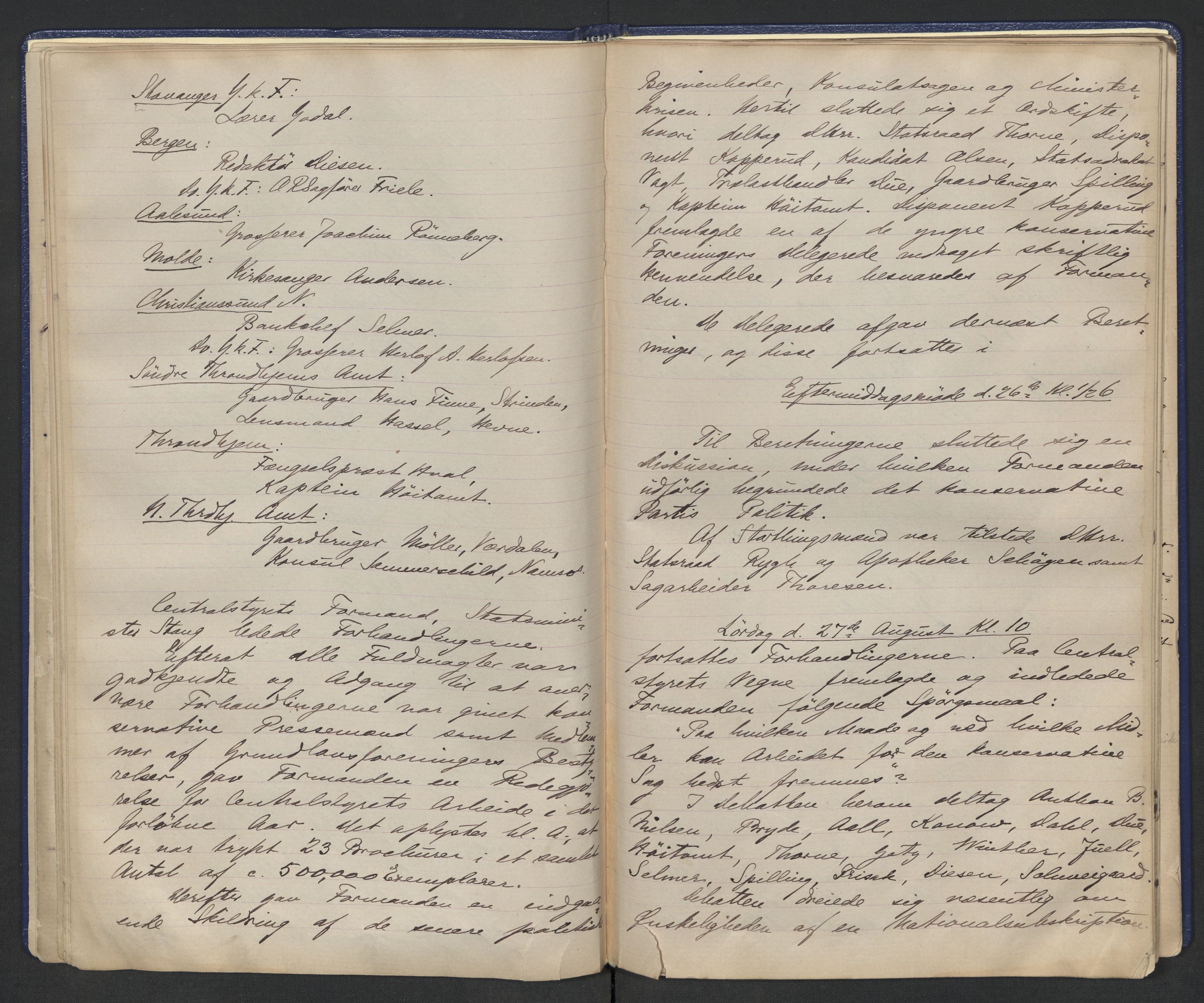 Høyres Hovedorganisasjon, AV/RA-PA-0583/1/A/Aa/L0001: De konservative foreningers centralstyre. Referatprotokoll, 1884-1897, p. 24
