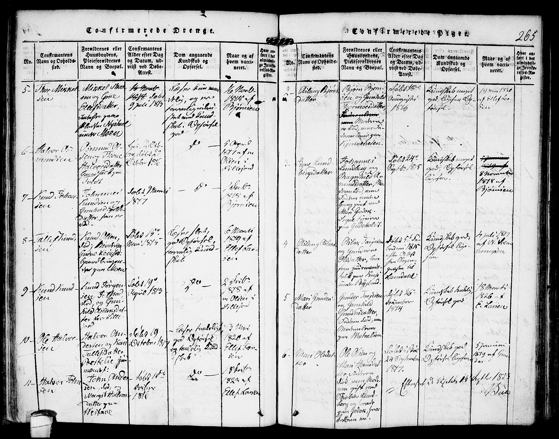 Kviteseid kirkebøker, SAKO/A-276/F/Fb/L0001: Parish register (official) no. II 1, 1815-1836, p. 265