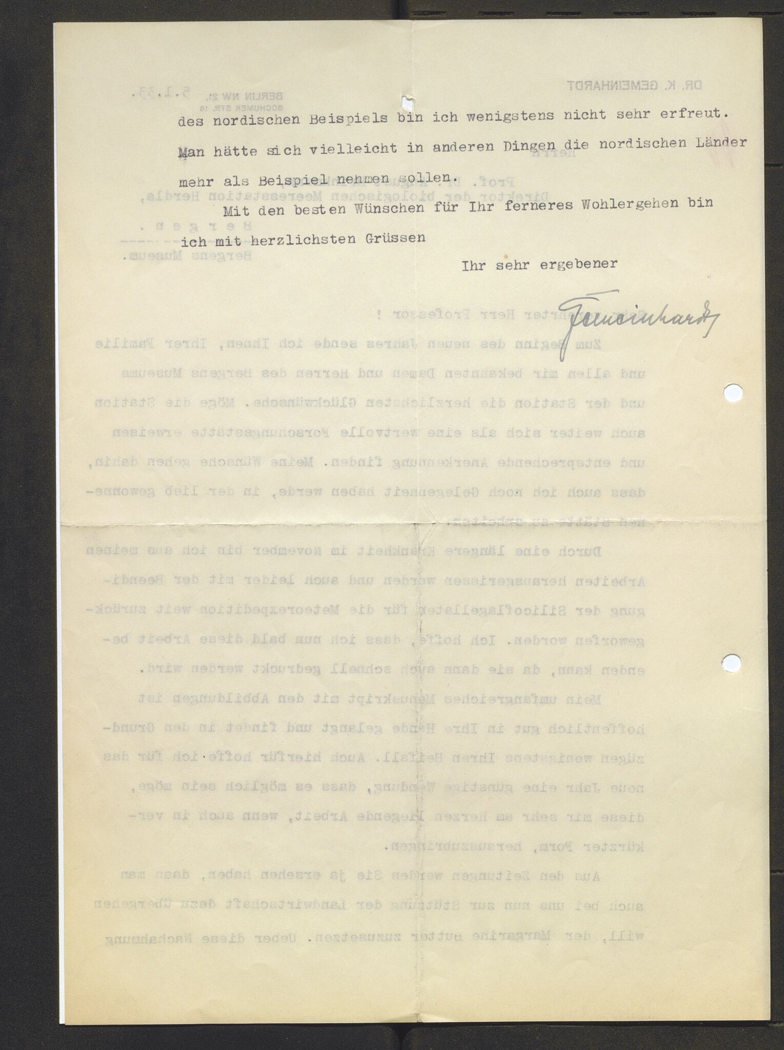 Bergens Museum, AV/SAB-A-17301/13/D/L0002: Korrespondanse , 1928-1940, p. 462