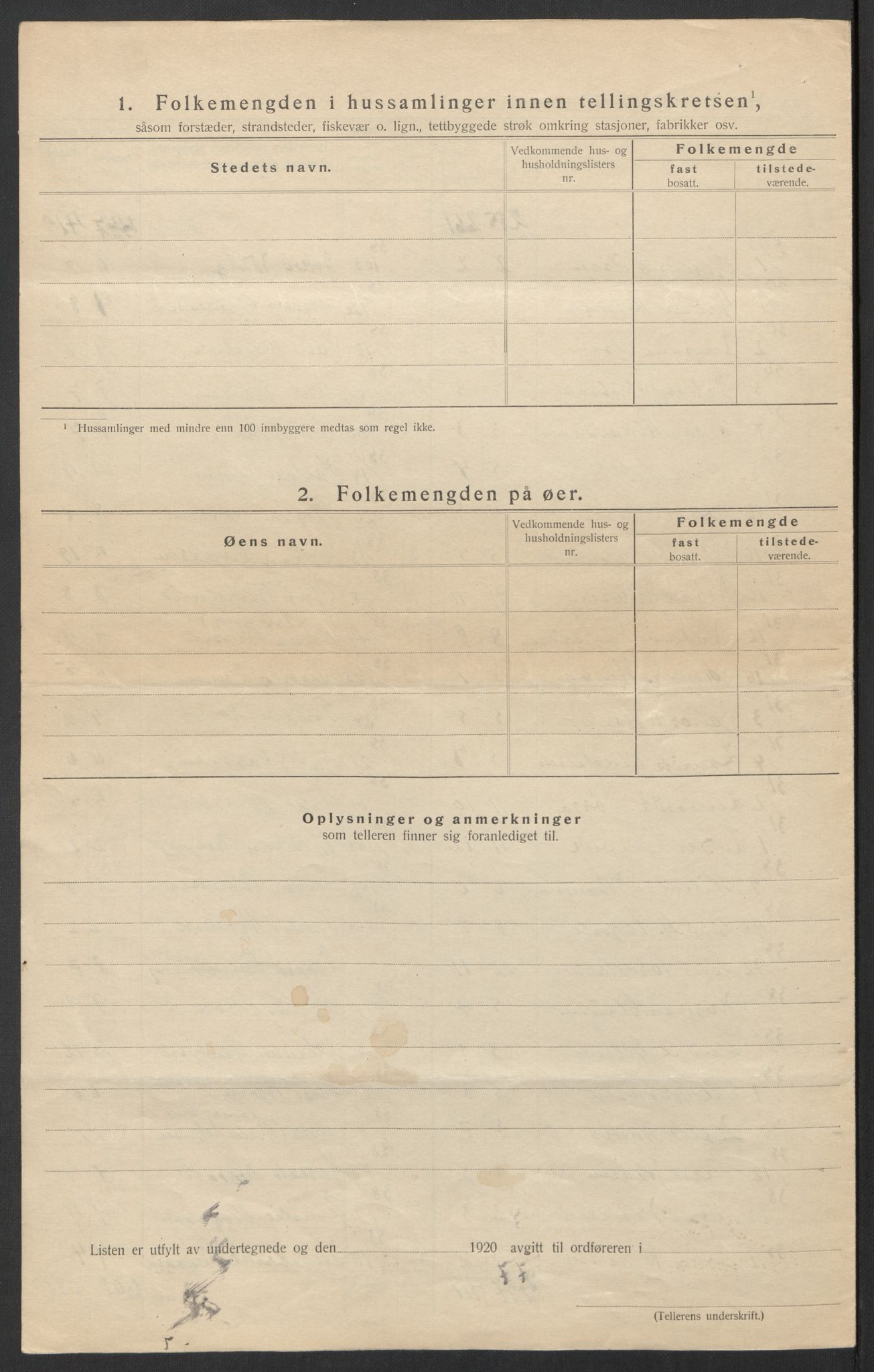 SAT, 1920 census for Stamnes, 1920, p. 14