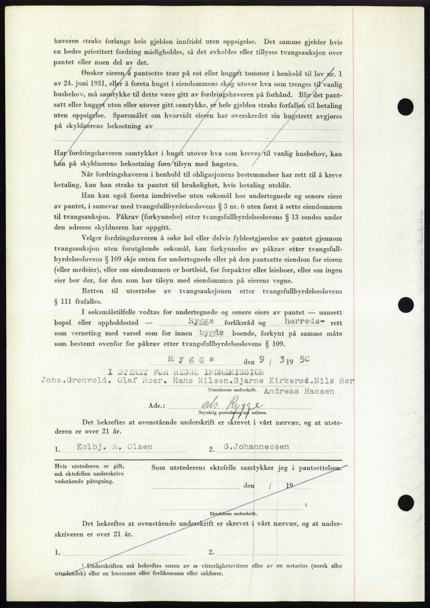 Moss sorenskriveri, AV/SAO-A-10168: Mortgage book no. B24, 1950-1950, Diary no: : 1190/1950