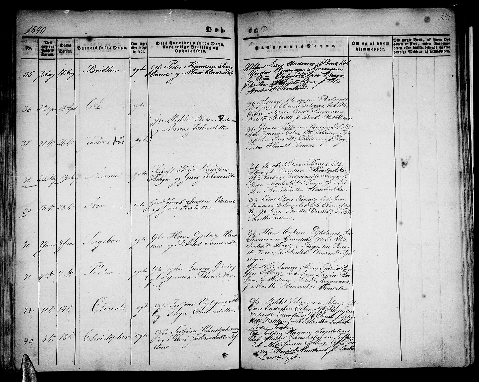 Strandebarm sokneprestembete, AV/SAB-A-78401/H/Haa: Parish register (official) no. A 6, 1826-1843, p. 113