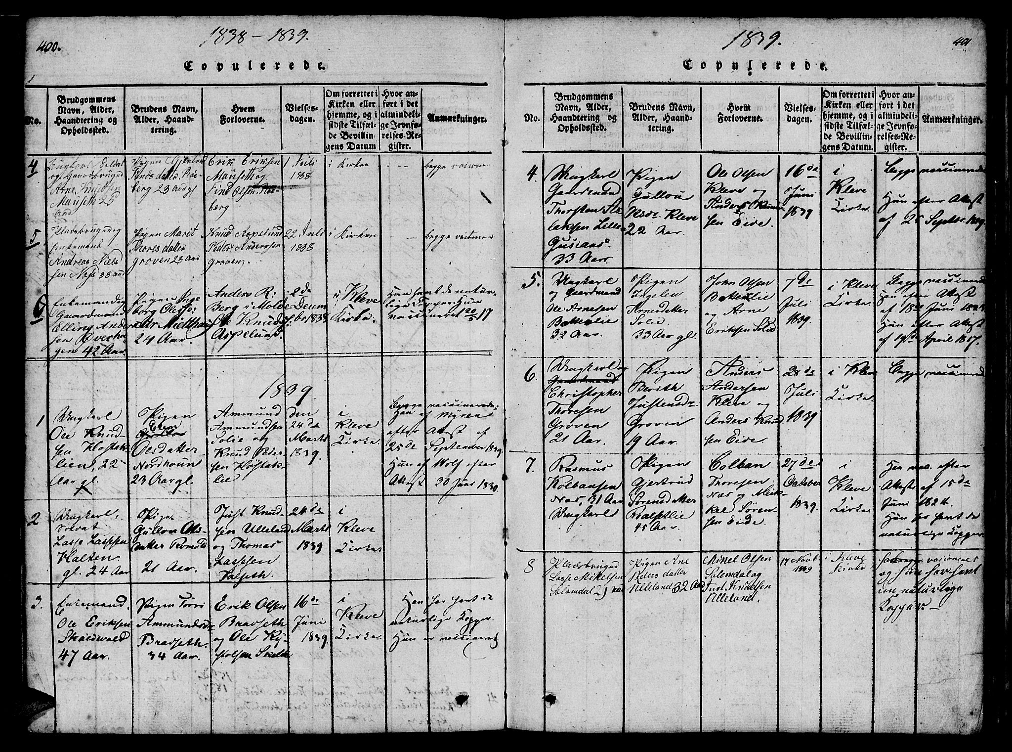 Ministerialprotokoller, klokkerbøker og fødselsregistre - Møre og Romsdal, SAT/A-1454/557/L0679: Parish register (official) no. 557A01, 1818-1843, p. 400-401