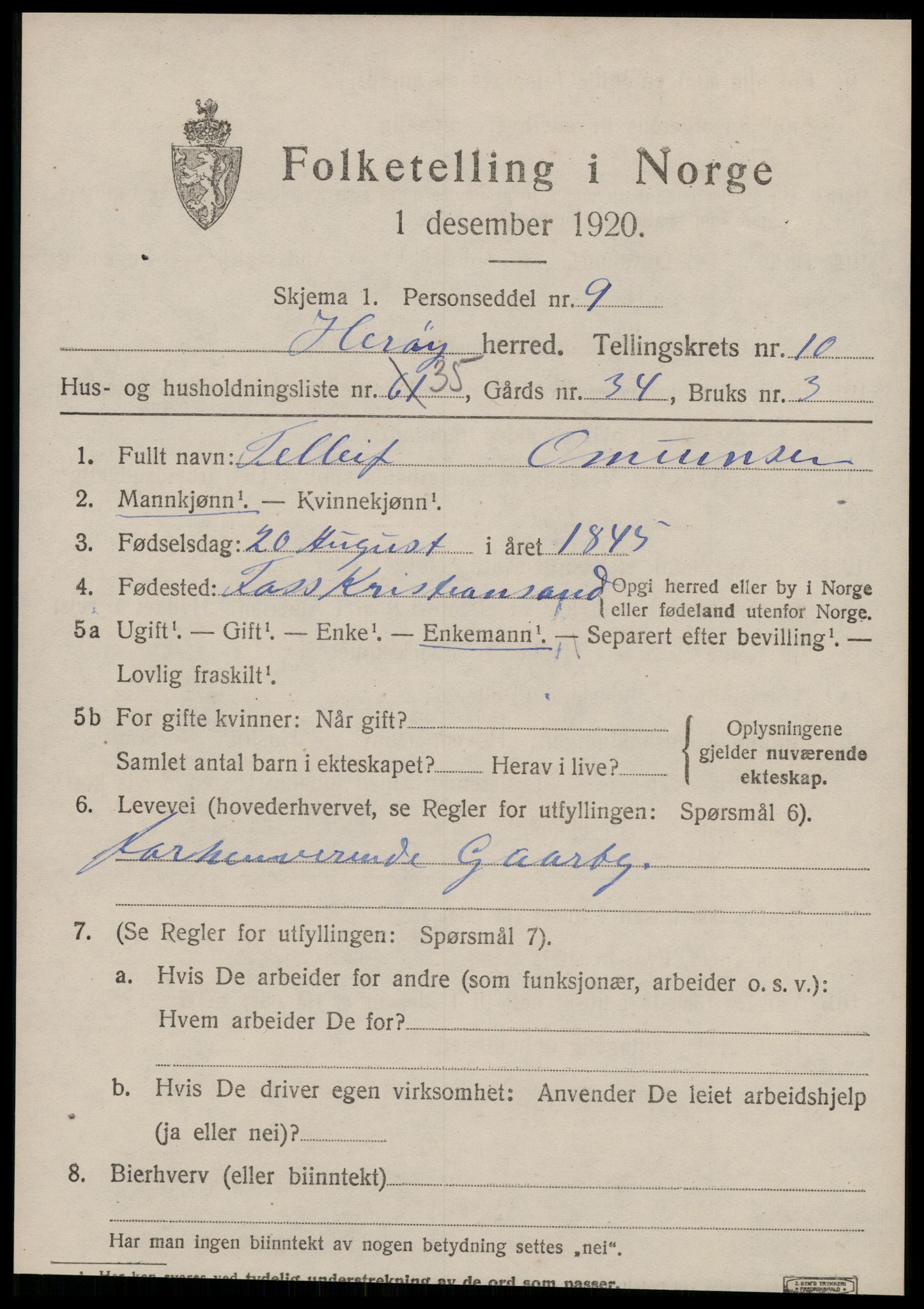 SAT, 1920 census for Herøy (MR), 1920, p. 7051