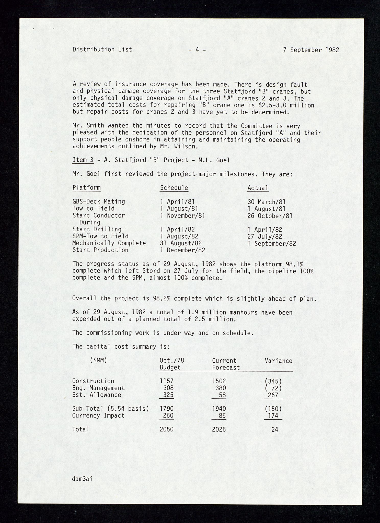 Pa 1578 - Mobil Exploration Norway Incorporated, AV/SAST-A-102024/4/D/Da/L0168: Sak og korrespondanse og styremøter, 1973-1986, p. 168