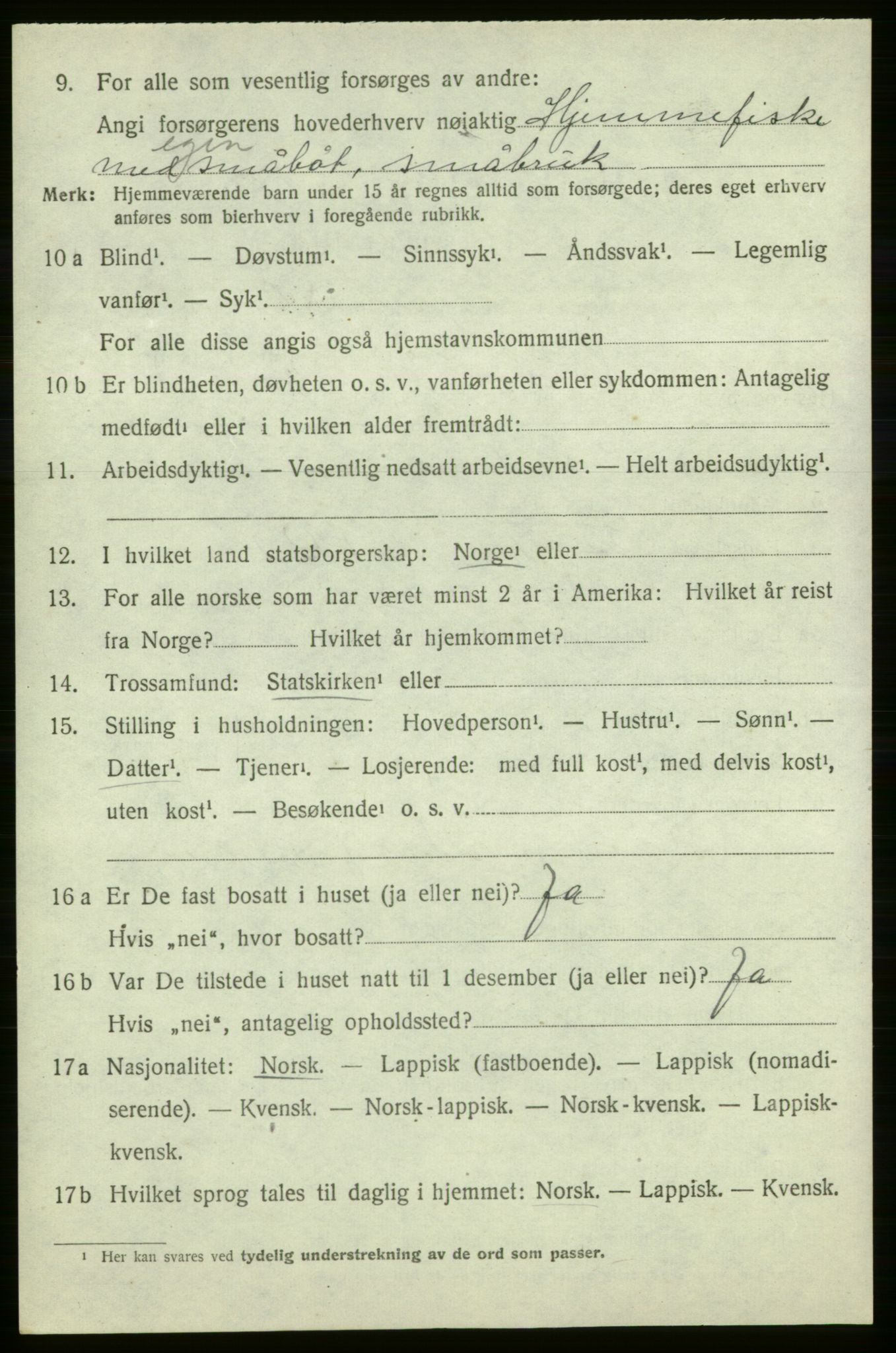 SATØ, 1920 census for Loppa, 1920, p. 881
