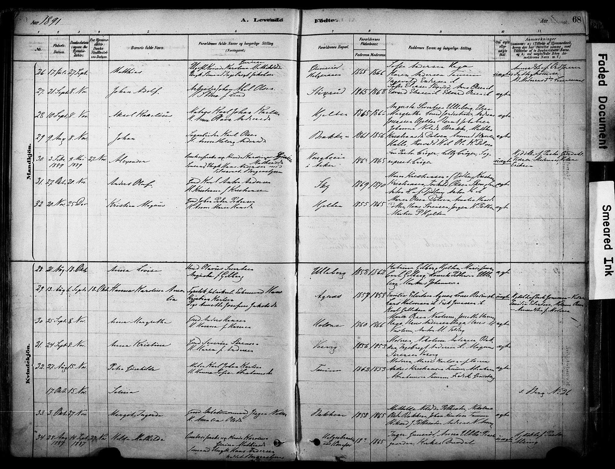 Brunlanes kirkebøker, AV/SAKO-A-342/F/Fc/L0001: Parish register (official) no. III 1, 1878-1899, p. 68