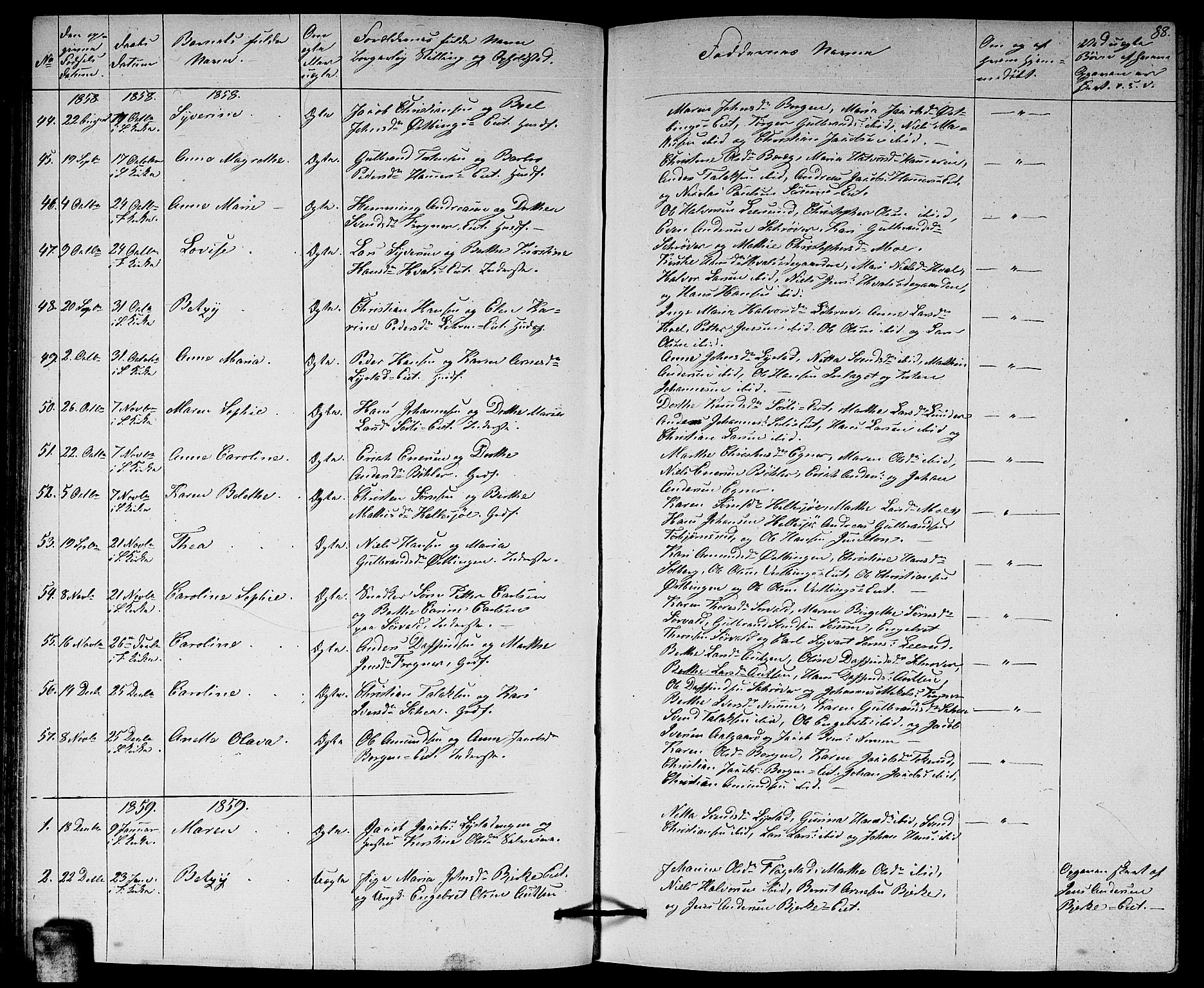 Sørum prestekontor Kirkebøker, SAO/A-10303/G/Ga/L0003: Parish register (copy) no. I 3, 1846-1863, p. 88