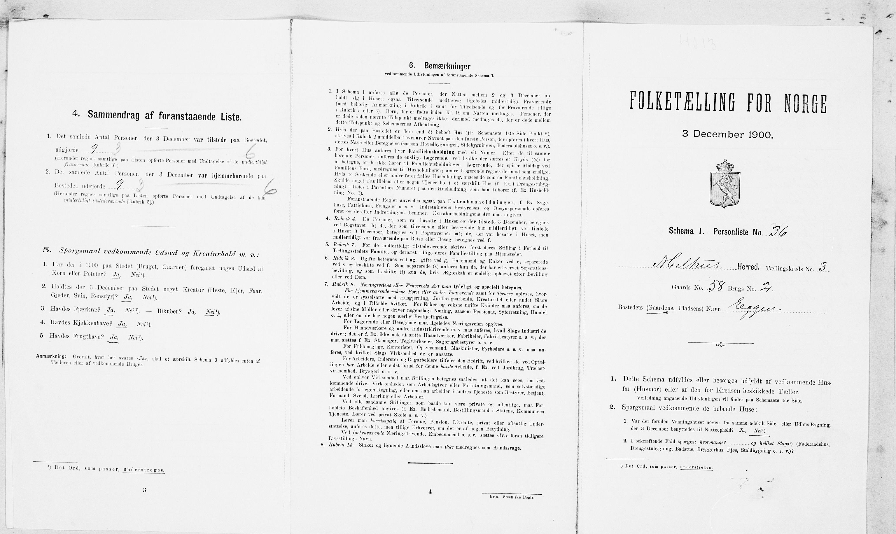 SAT, 1900 census for Melhus, 1900, p. 484