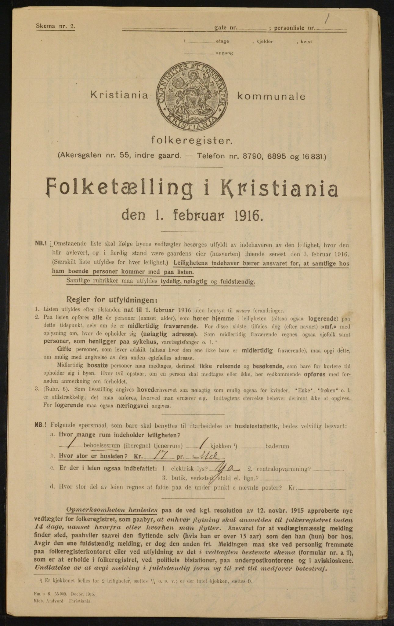 OBA, Municipal Census 1916 for Kristiania, 1916, p. 22363