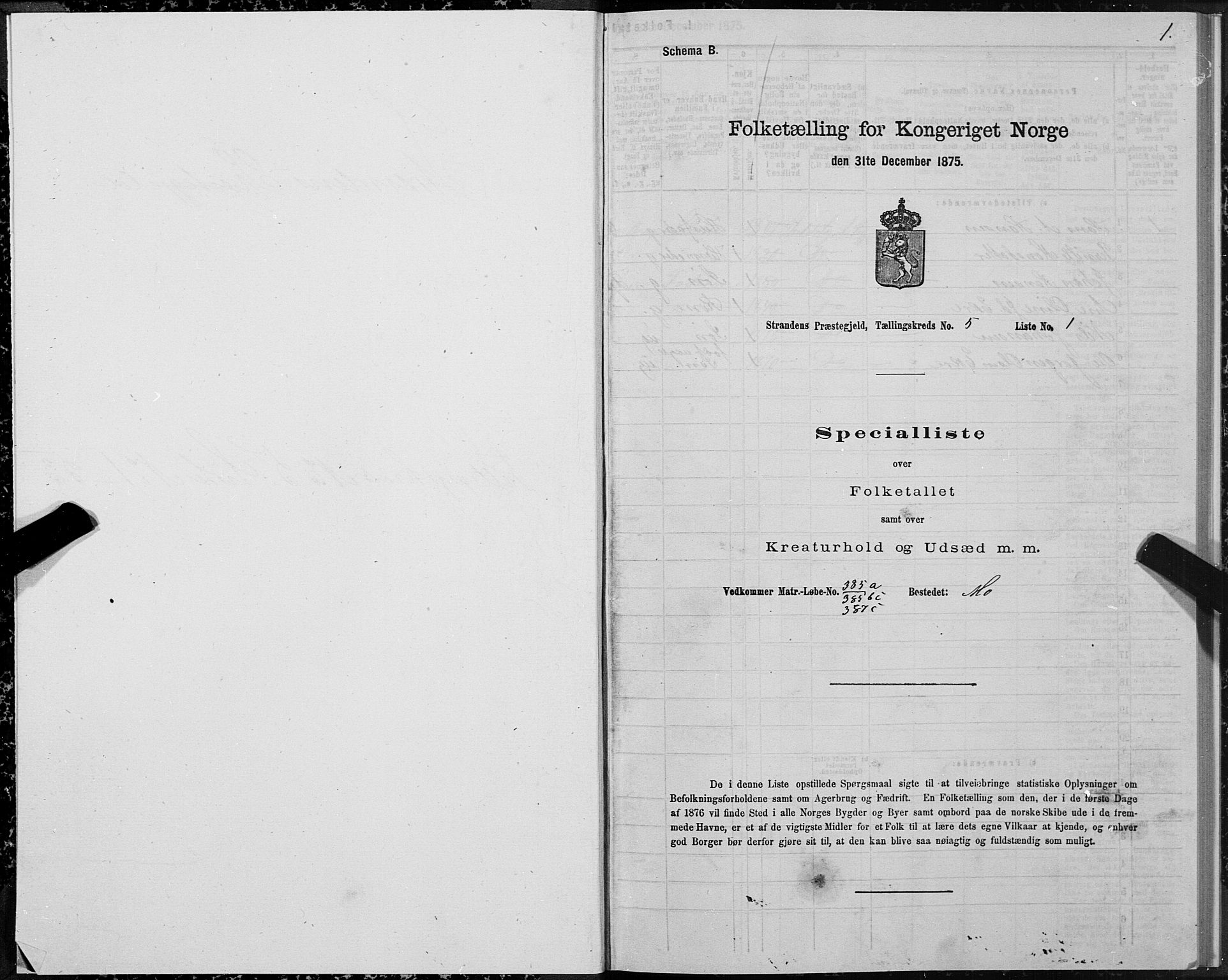 SAT, 1875 census for 1525P Stranda, 1875, p. 3001