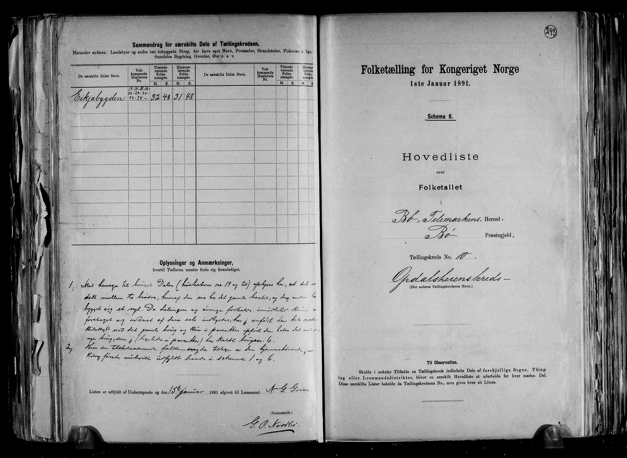 RA, 1891 census for 0821 Bø, 1891, p. 22