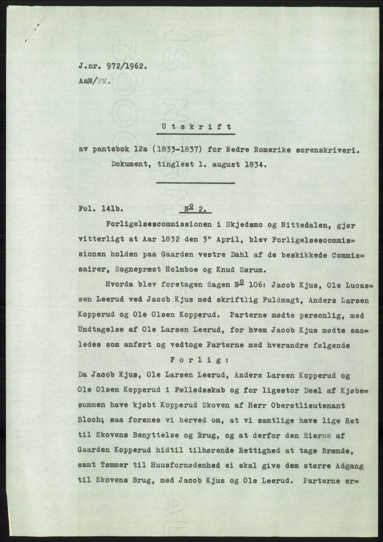 Statsarkivet i Oslo, AV/SAO-A-10621/Z/Zd/L0016: Avskrifter, j.nr 706-1878/1962, 1962, p. 133
