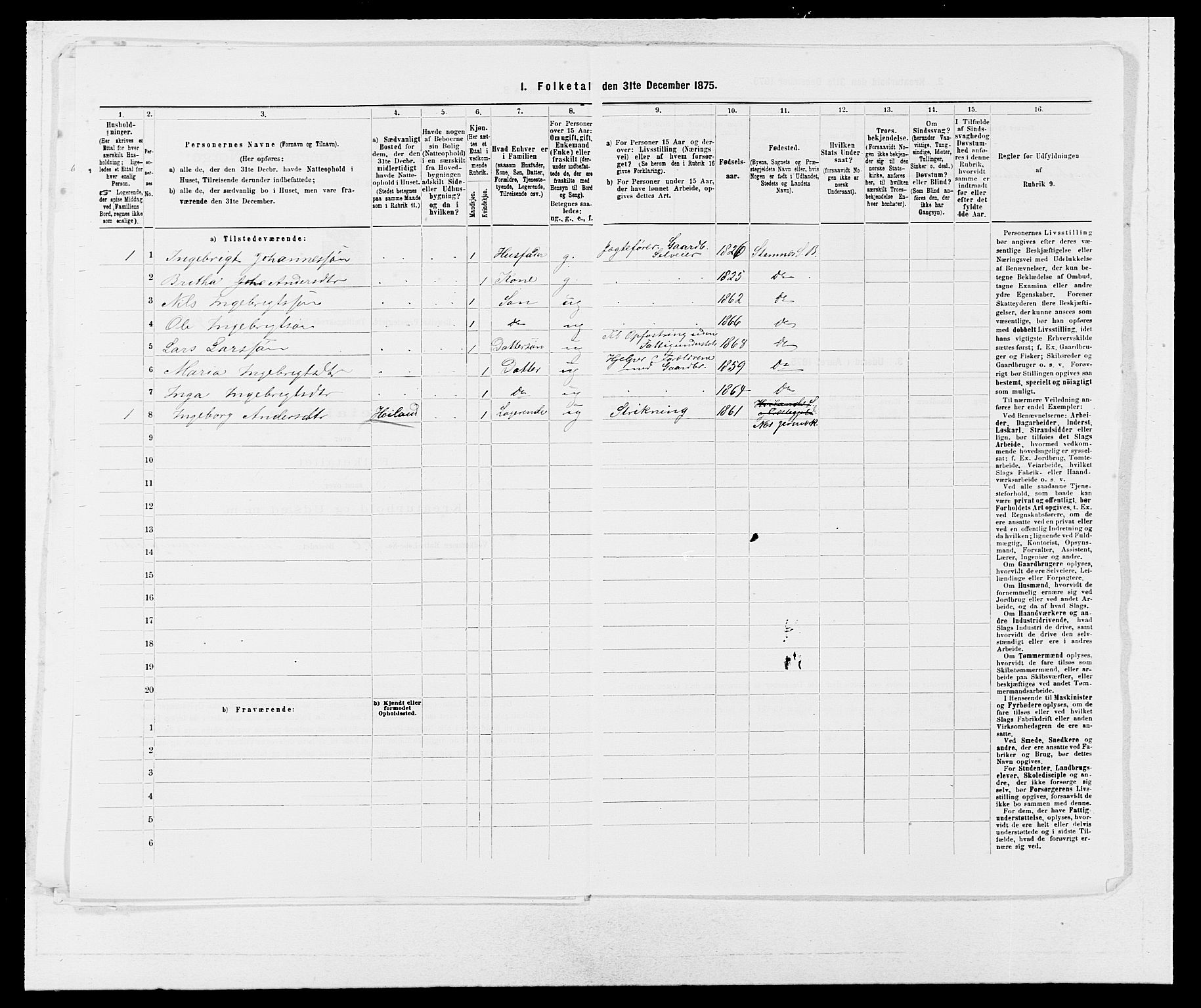 SAB, 1875 census for 1251P Bruvik, 1875, p. 576