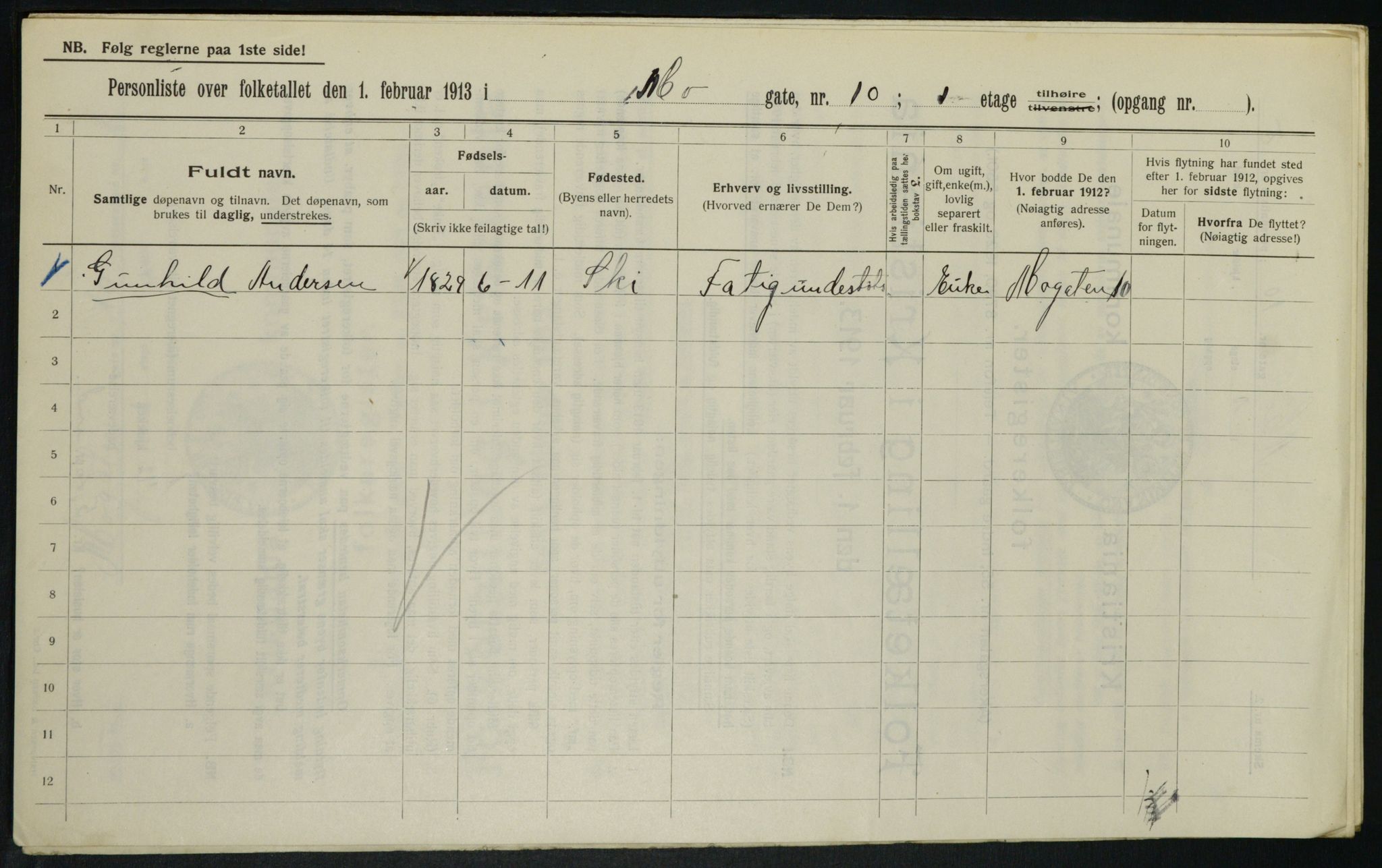 OBA, Municipal Census 1913 for Kristiania, 1913, p. 65320