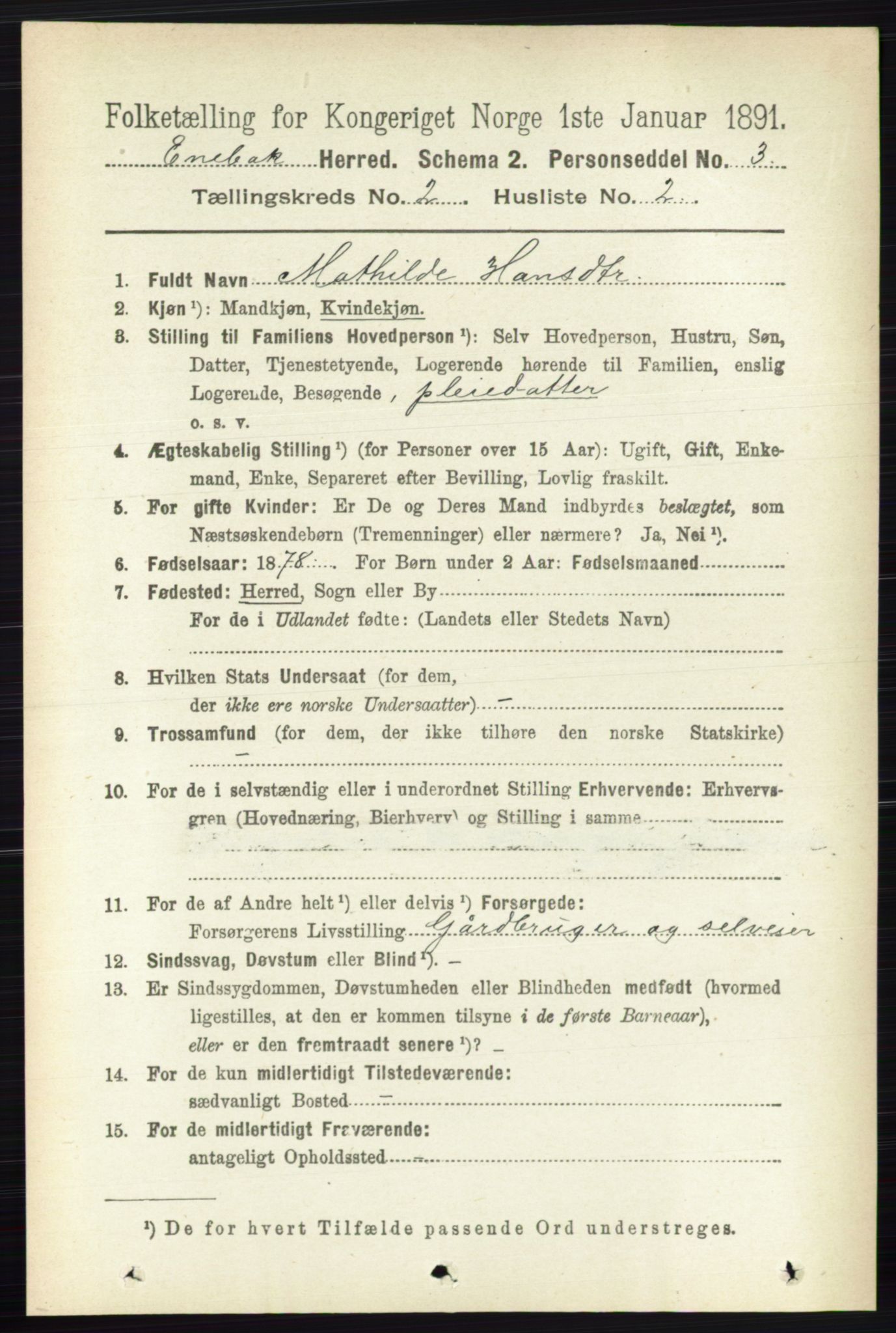 RA, 1891 census for 0229 Enebakk, 1891, p. 773