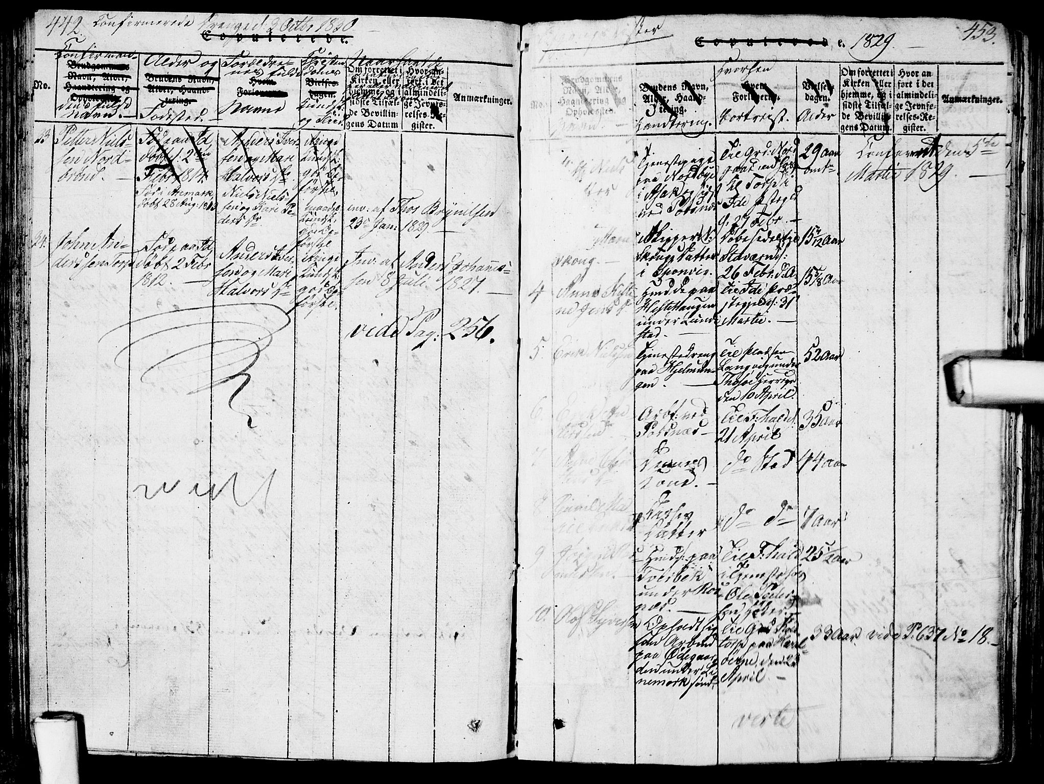 Berg prestekontor Kirkebøker, SAO/A-10902/G/Ga/L0001: Parish register (copy) no. I 1, 1815-1832, p. 452-453