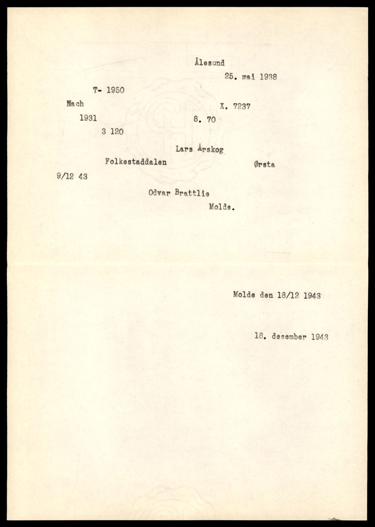 Møre og Romsdal vegkontor - Ålesund trafikkstasjon, AV/SAT-A-4099/F/Fe/L0016: Registreringskort for kjøretøy T 1851 - T 1984, 1927-1998, p. 2139