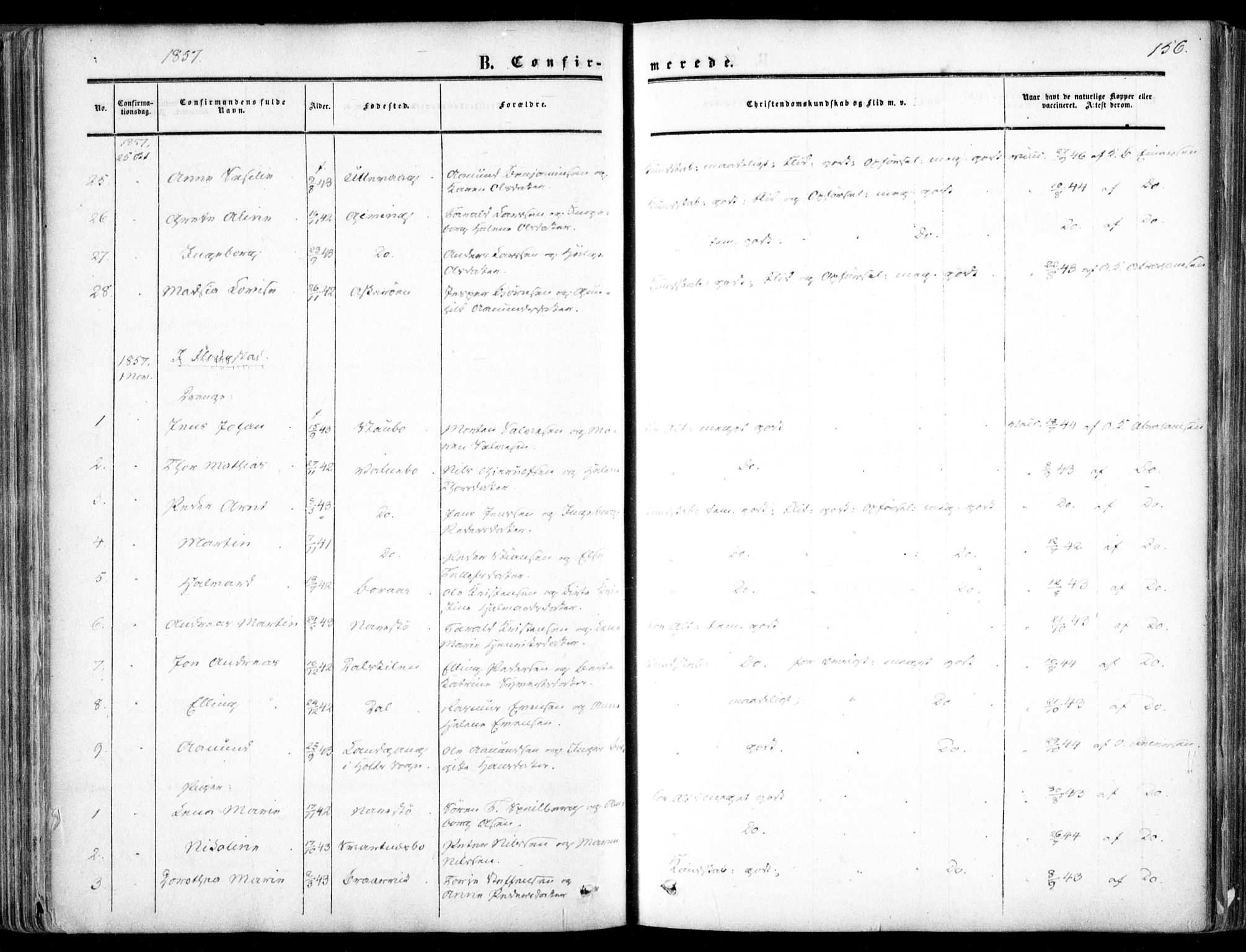 Dypvåg sokneprestkontor, AV/SAK-1111-0007/F/Fa/Faa/L0006: Parish register (official) no. A 6, 1855-1872, p. 156