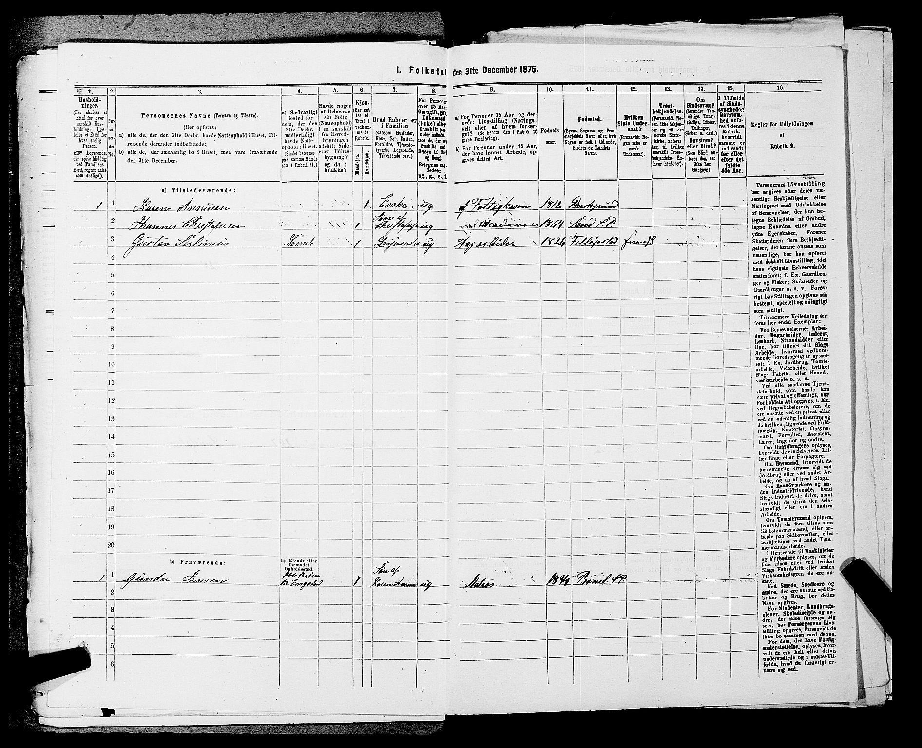 SAKO, 1875 census for 0816P Sannidal, 1875, p. 2009