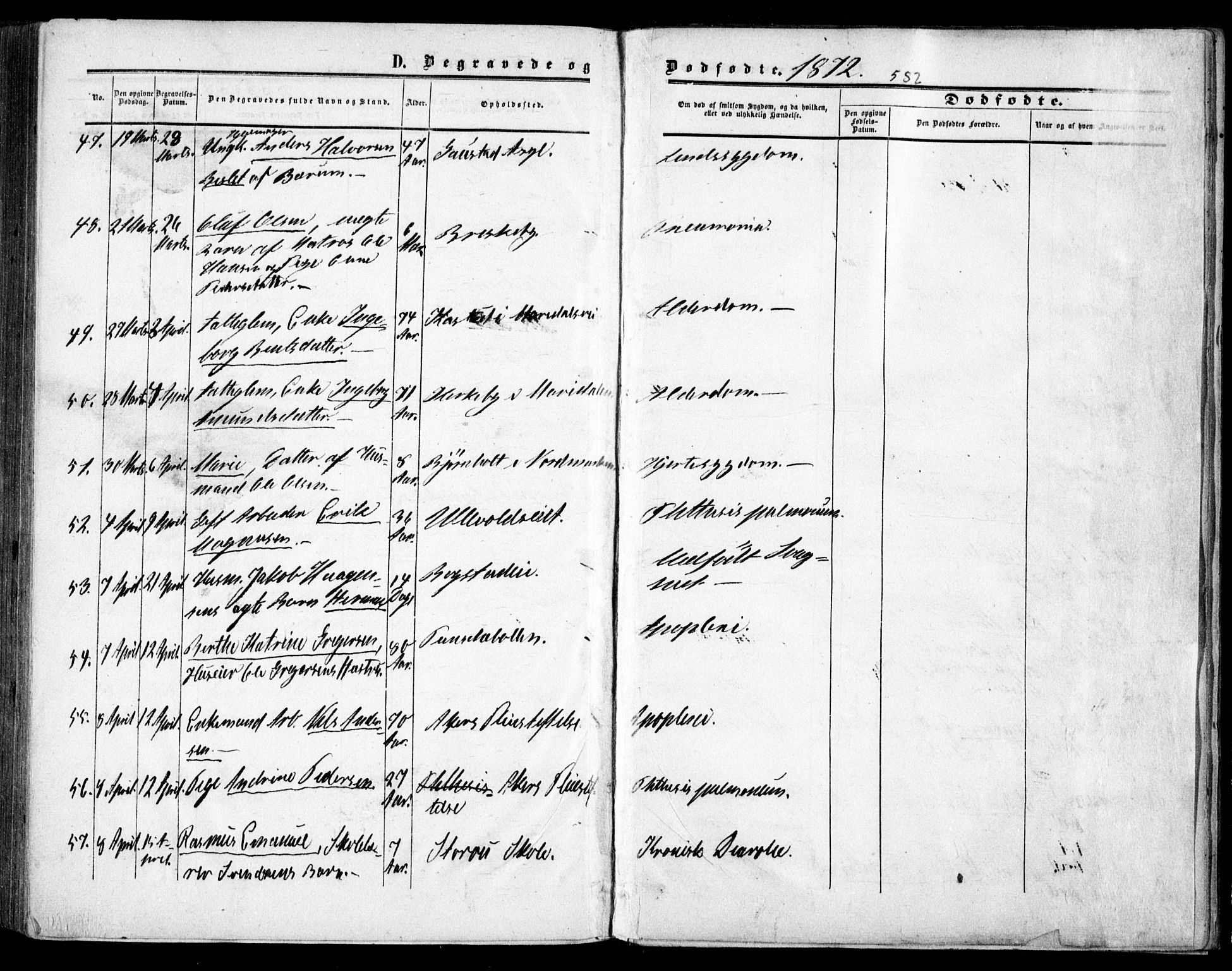 Vestre Aker prestekontor Kirkebøker, SAO/A-10025/F/Fa/L0002: Parish register (official) no. 2, 1855-1877, p. 582