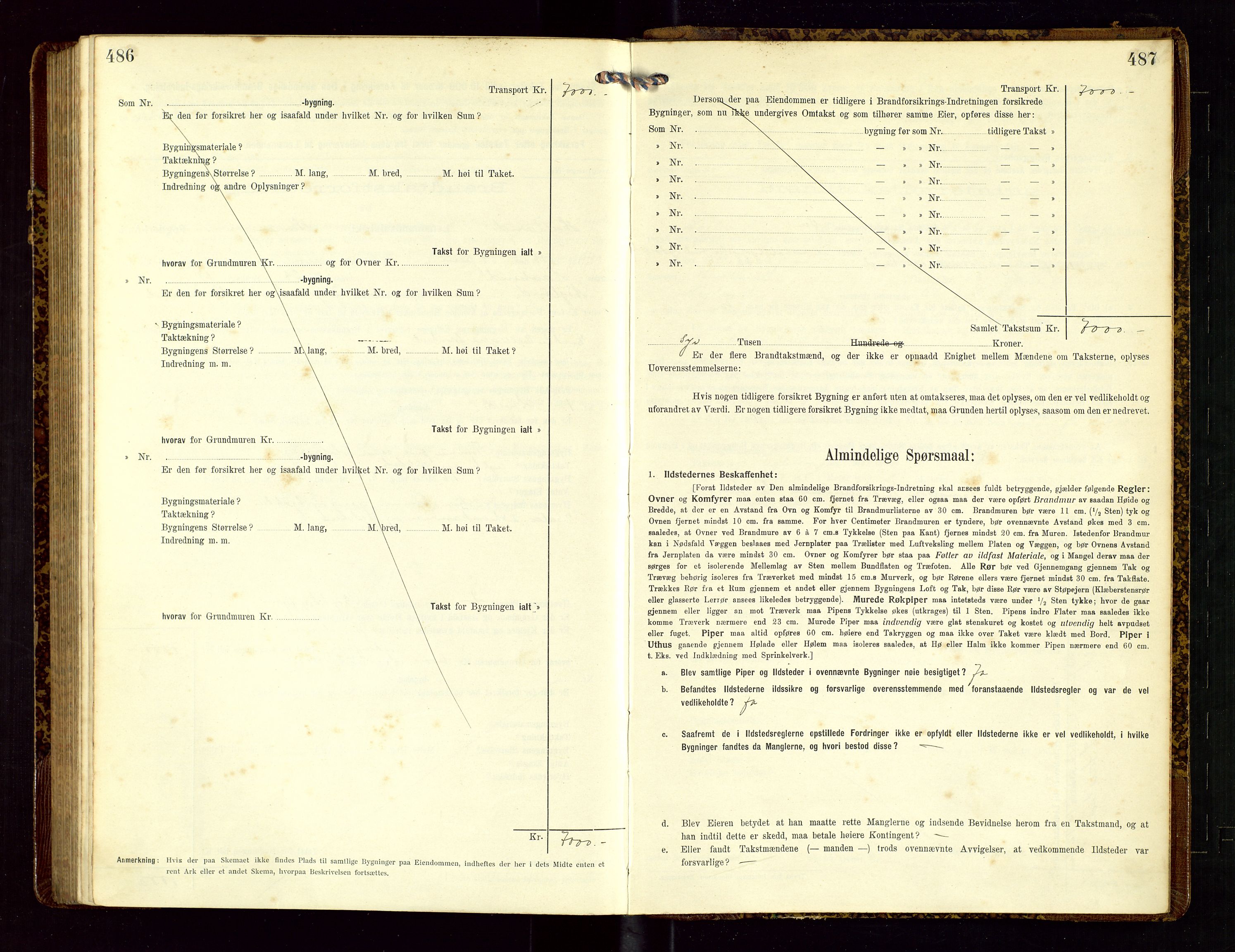 Høyland/Sandnes lensmannskontor, AV/SAST-A-100166/Gob/L0002: "Brandtakstprotokol", 1913-1918, p. 486-487