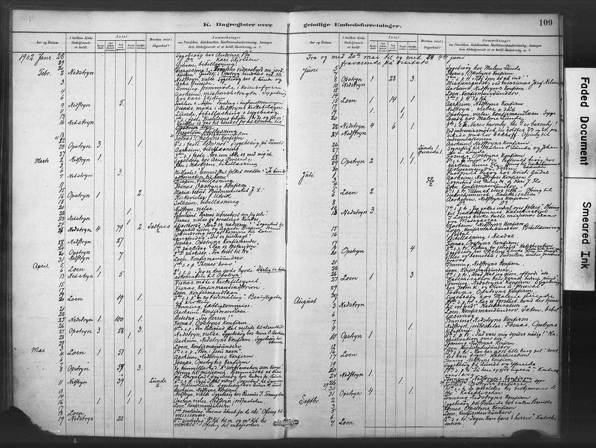 Stryn Sokneprestembete, AV/SAB-A-82501: Parish register (official) no. C 1, 1878-1907, p. 109