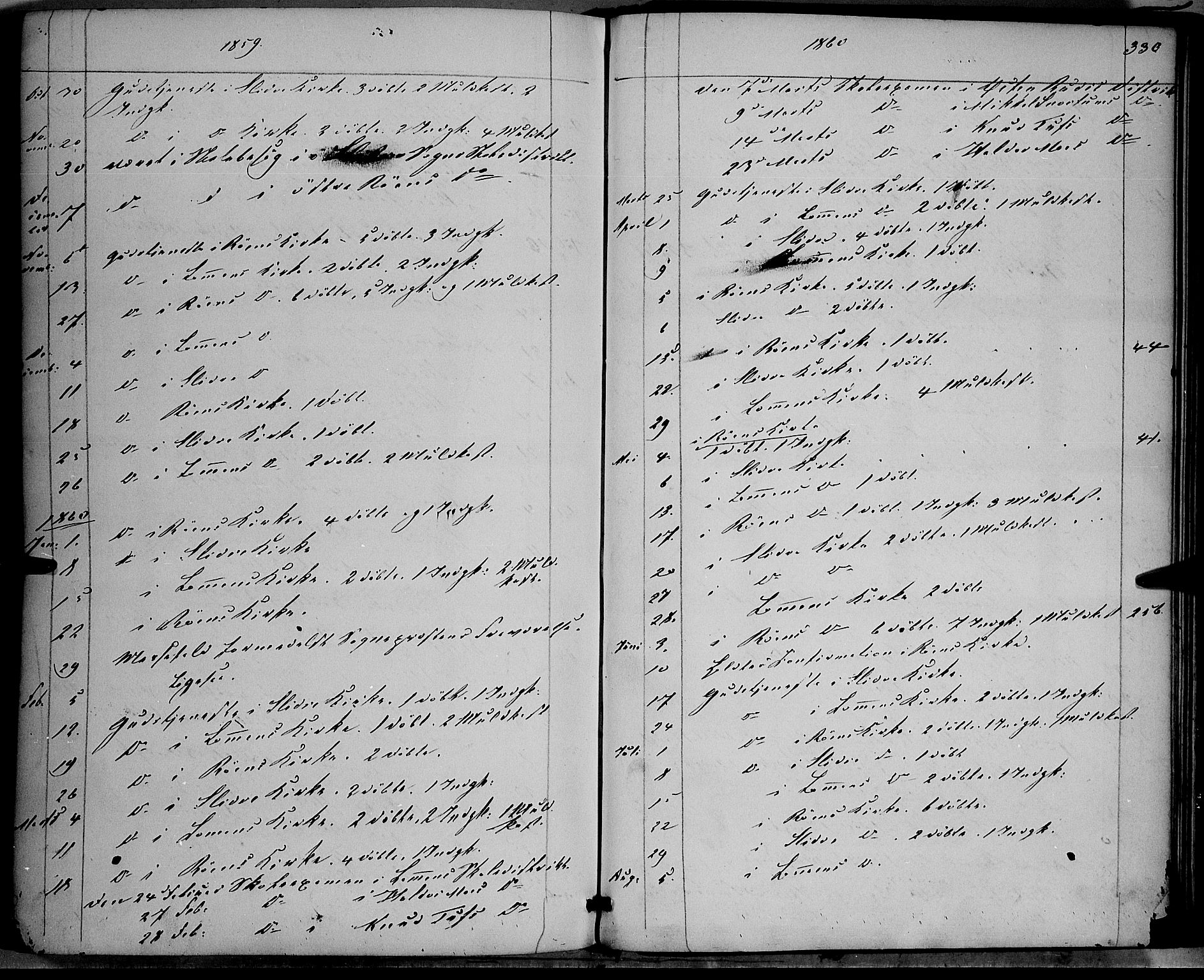 Vestre Slidre prestekontor, SAH/PREST-136/H/Ha/Haa/L0002: Parish register (official) no. 2, 1856-1864, p. 330