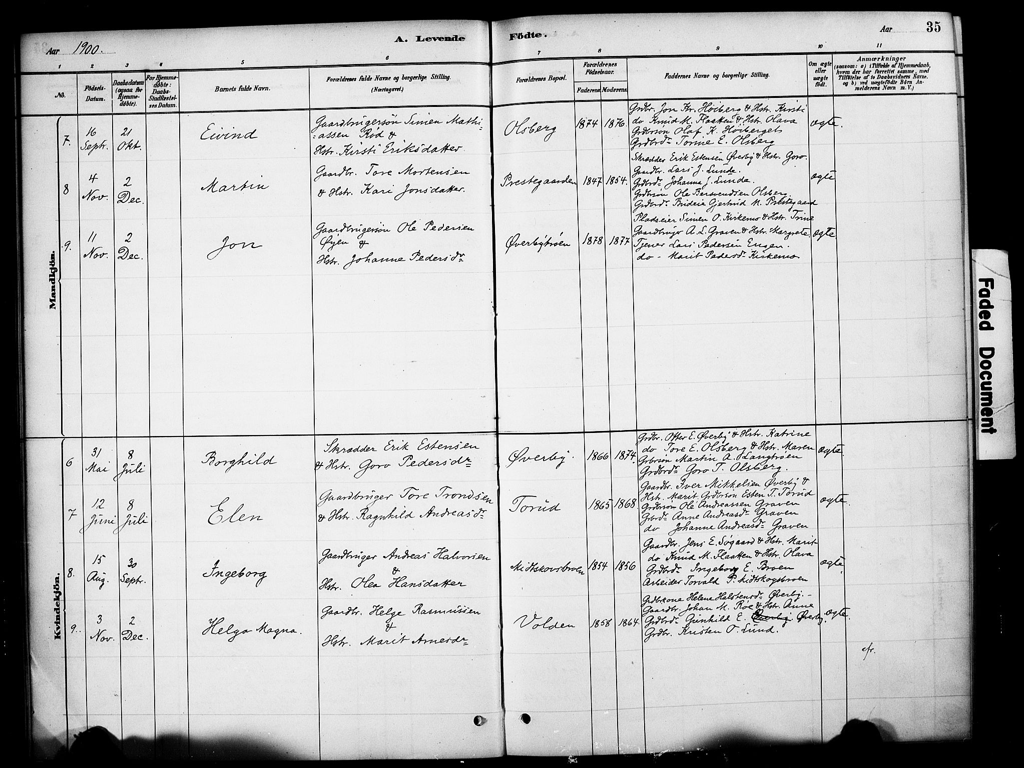 Tynset prestekontor, SAH/PREST-058/H/Ha/Haa/L0023: Parish register (official) no. 23, 1880-1901, p. 35
