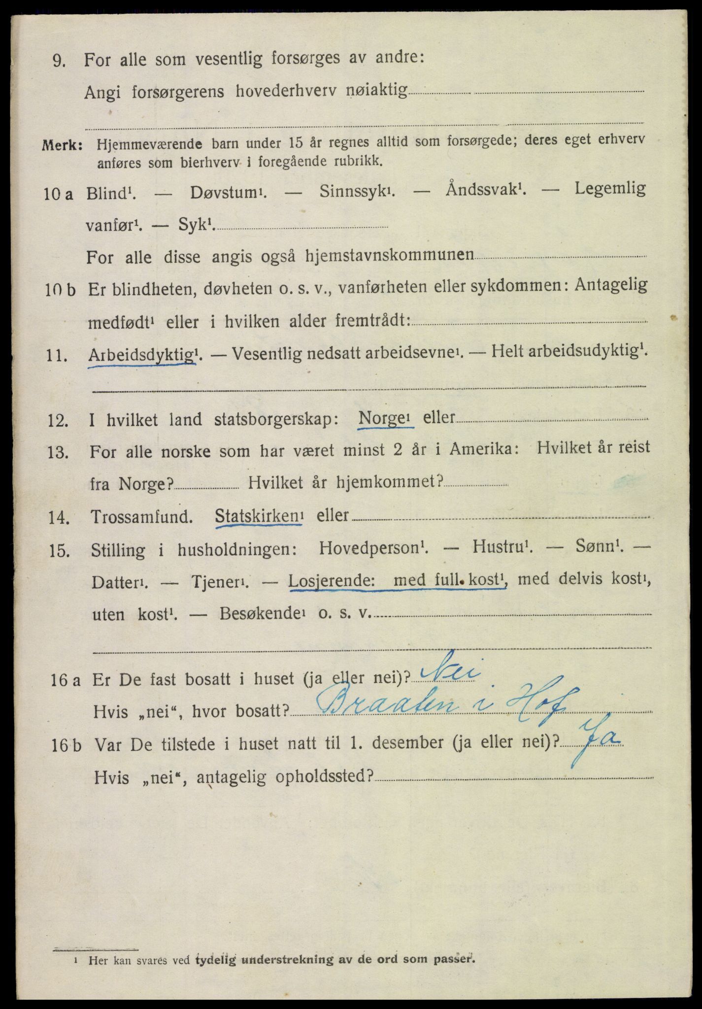 SAH, 1920 census for Hof, 1920, p. 7946