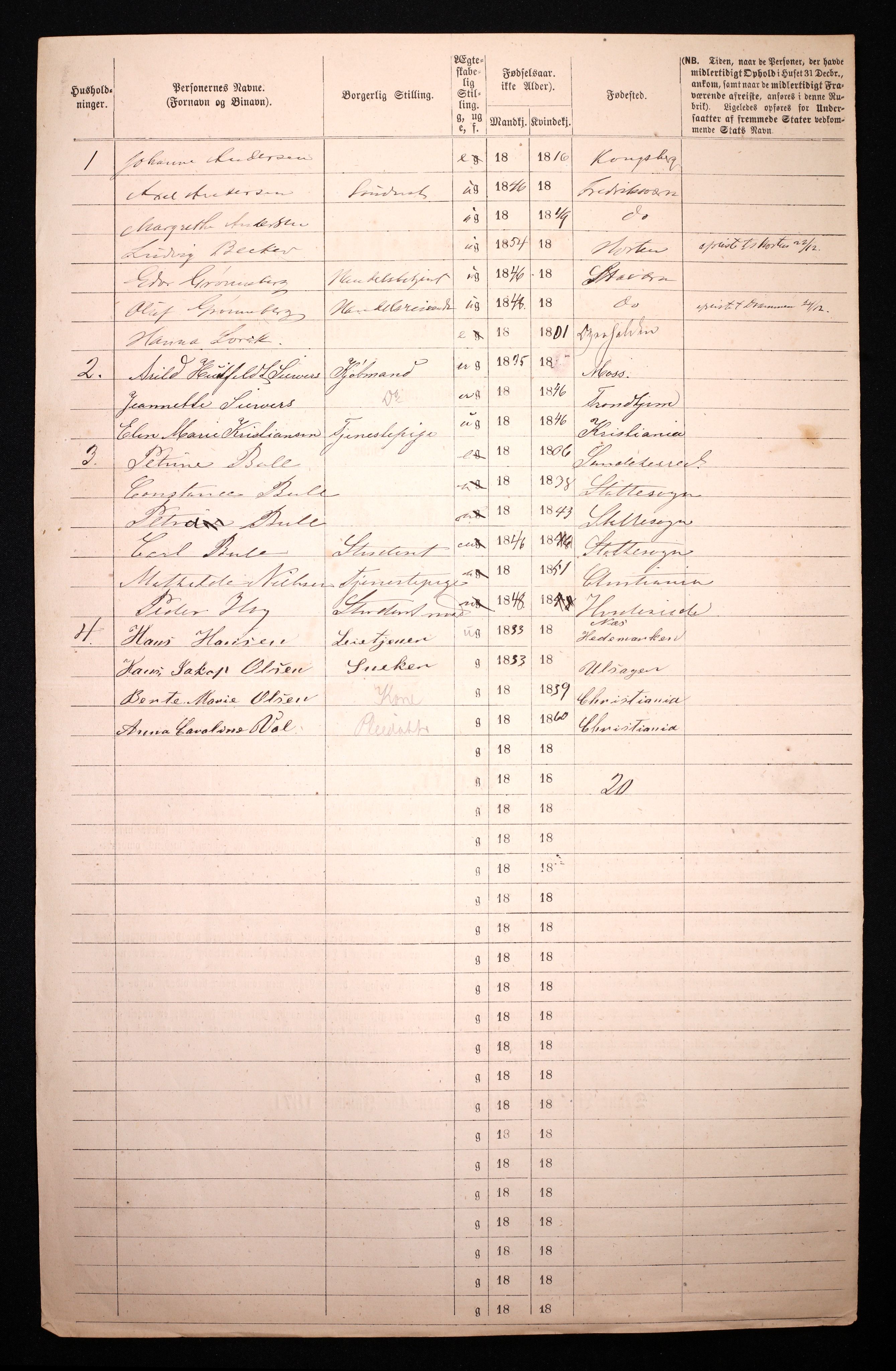 RA, 1870 census for 0301 Kristiania, 1870, p. 3583