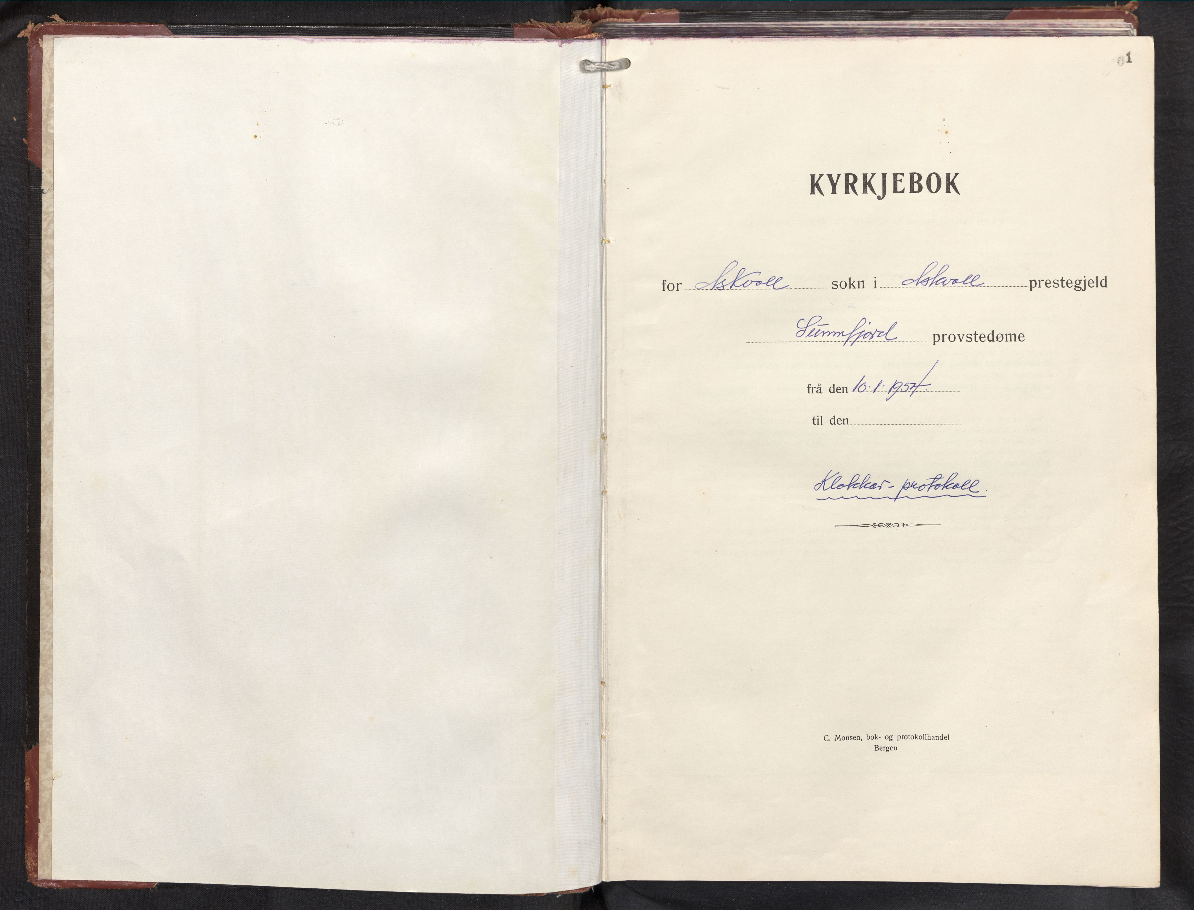 Askvoll sokneprestembete, SAB/A-79501/H/Hab/Haba/L0006: Parish register (copy) no. A 6, 1946-1976, p. 0b-1a