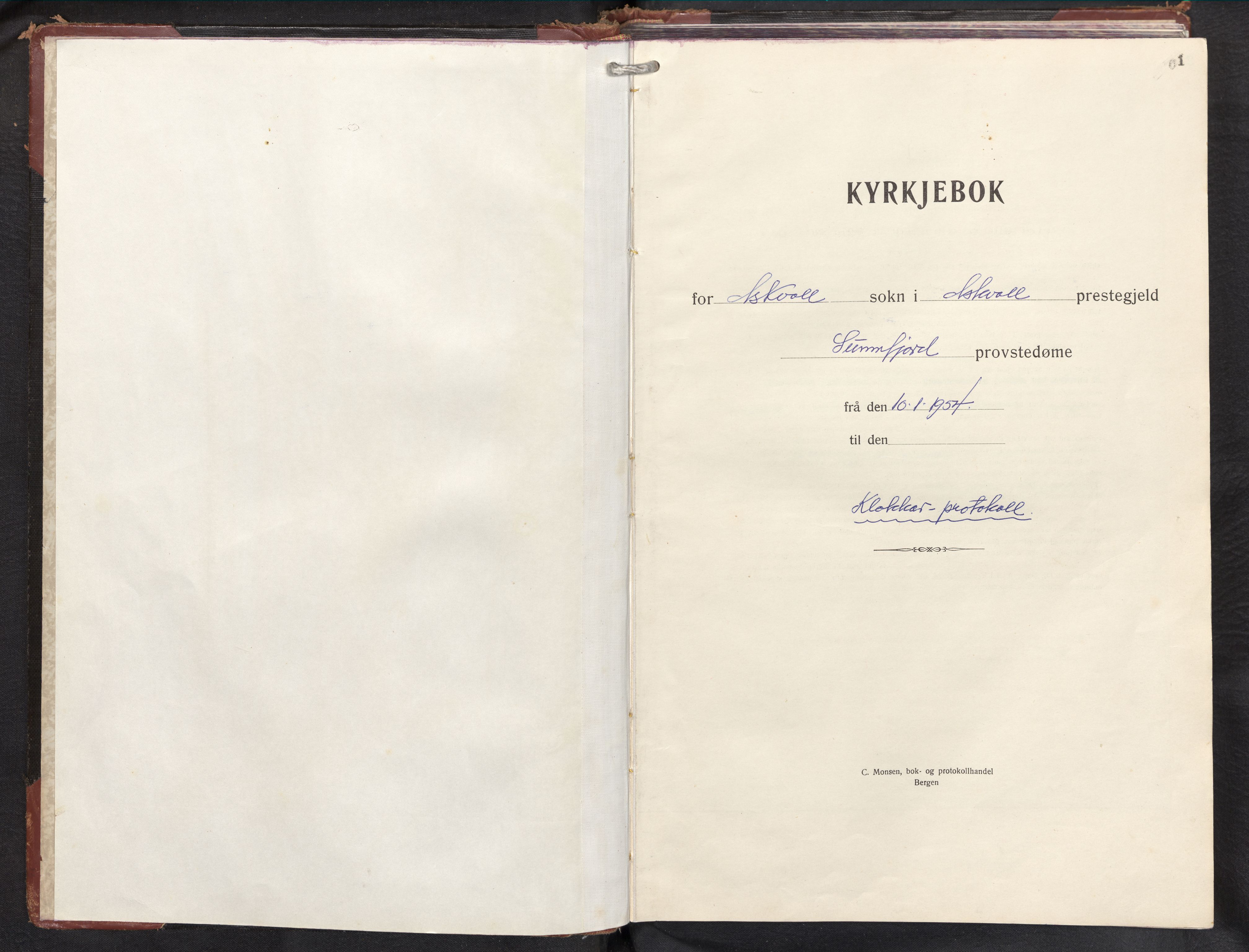 Askvoll sokneprestembete, AV/SAB-A-79501/H/Hab/Haba/L0006: Parish register (copy) no. A 6, 1946-1976, p. 0b-1a